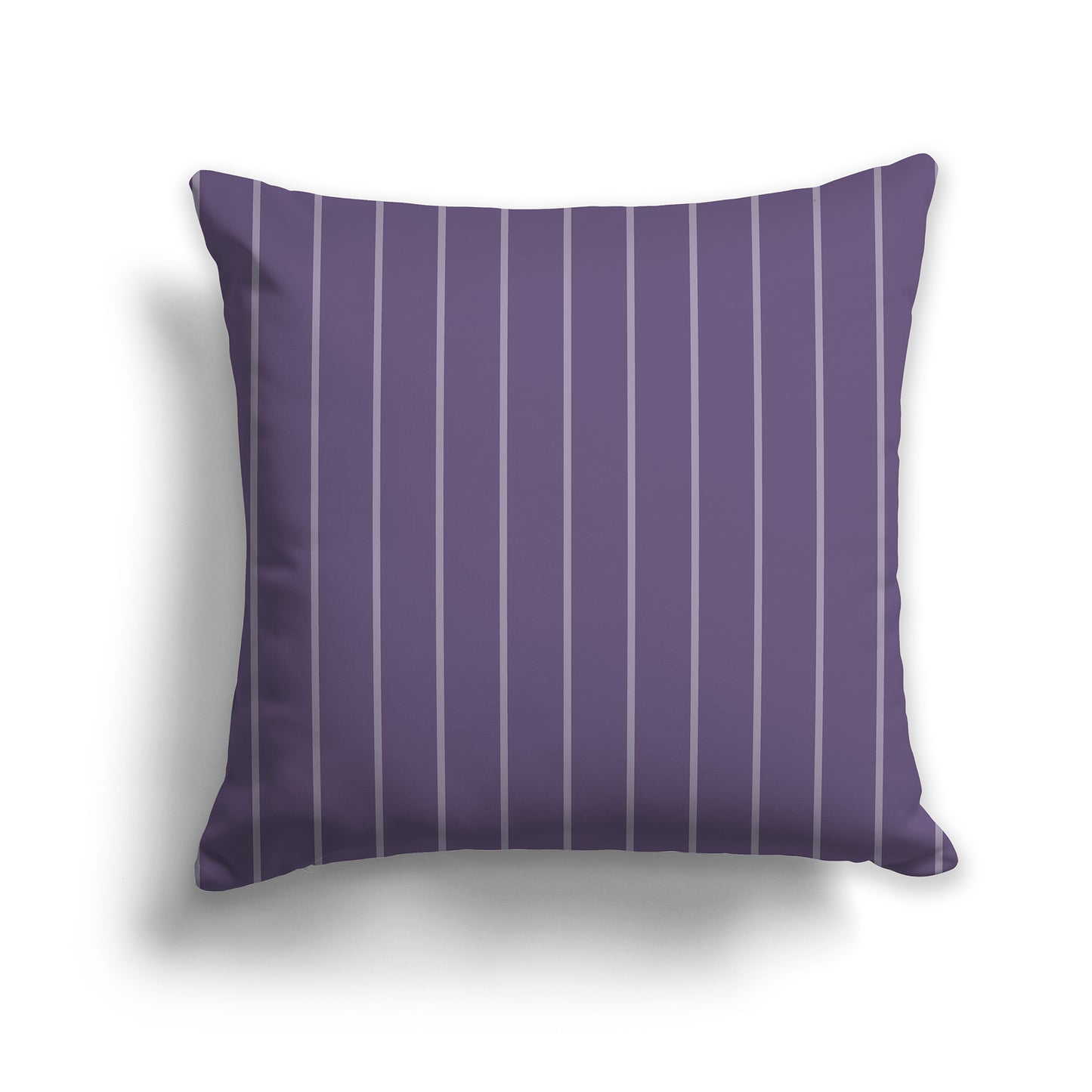 18 inch Throw Pillow with Purple and White Thin Vertical Stripe Pattern