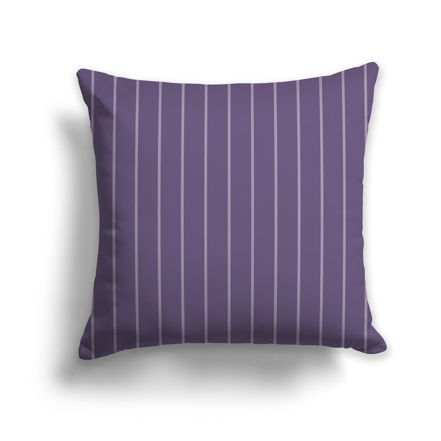 20 inch Throw Pillow with Purple and White Thin Vertical Stripe Pattern