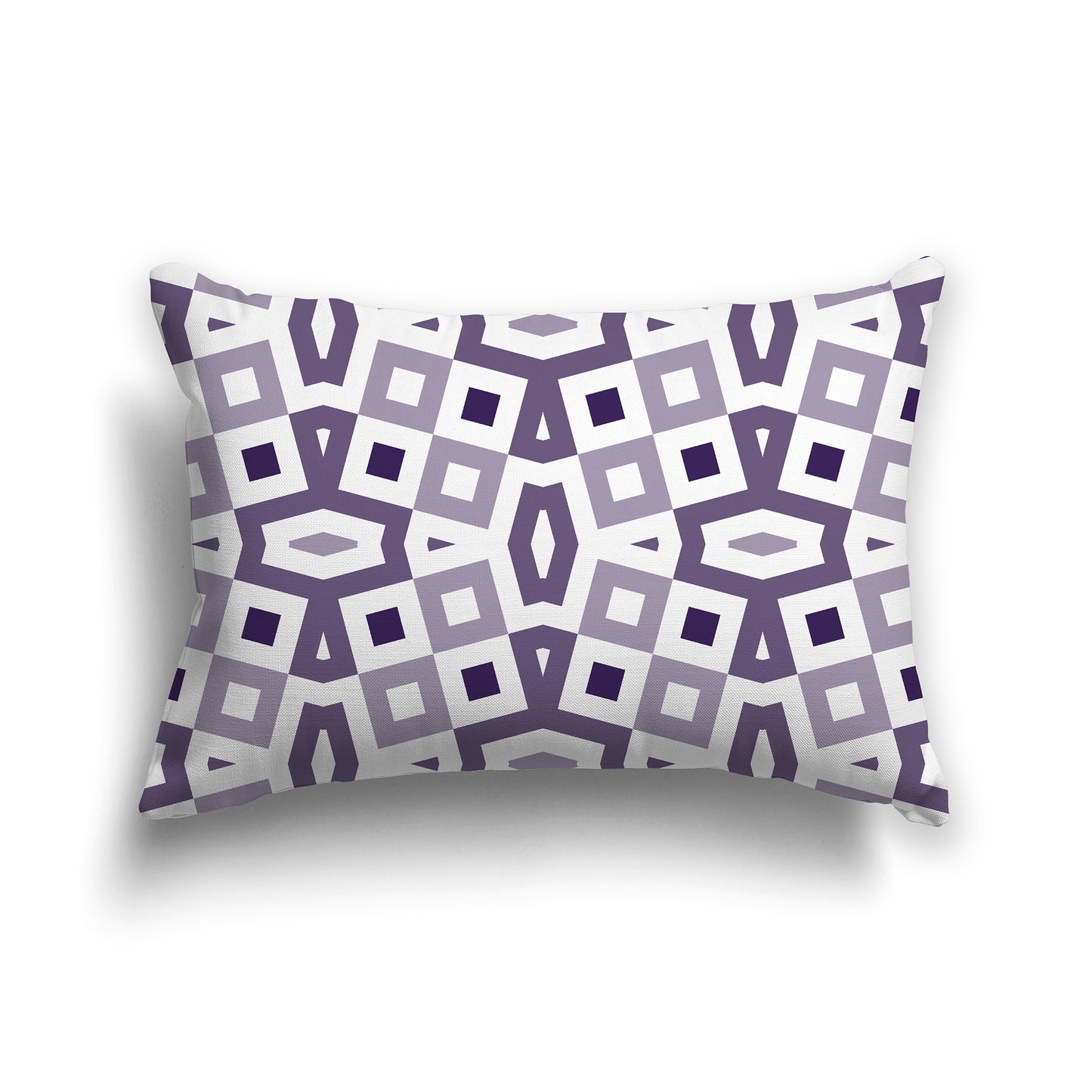 20x14 inch Lumbar Throw Pillow with Purple and White Geometric Pattern