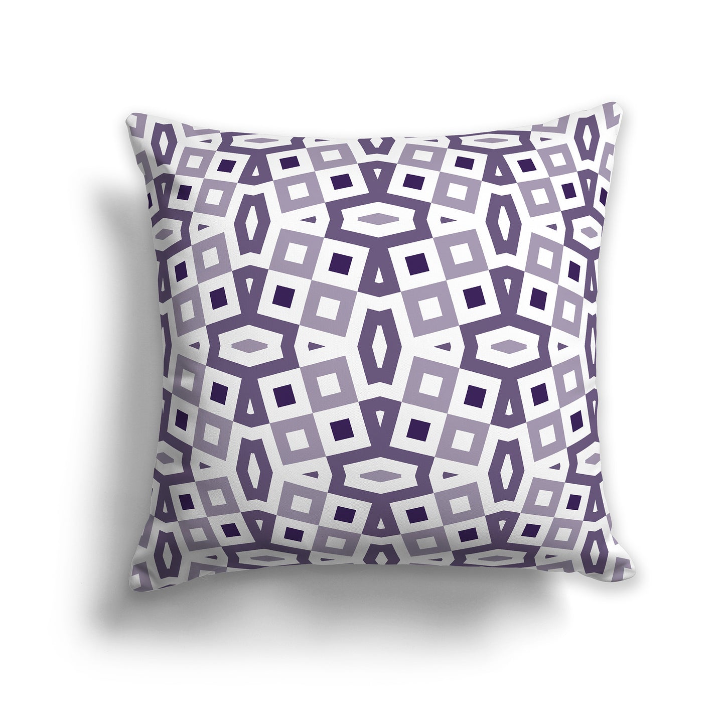 26 inch Throw Pillow with Purple and White Geometric Pattern