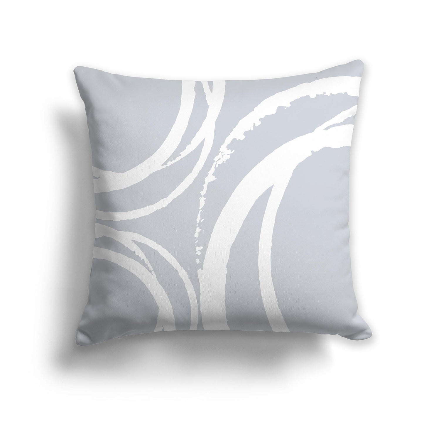 Square Throw Pillow with Pale Grey and White Abstract Circles