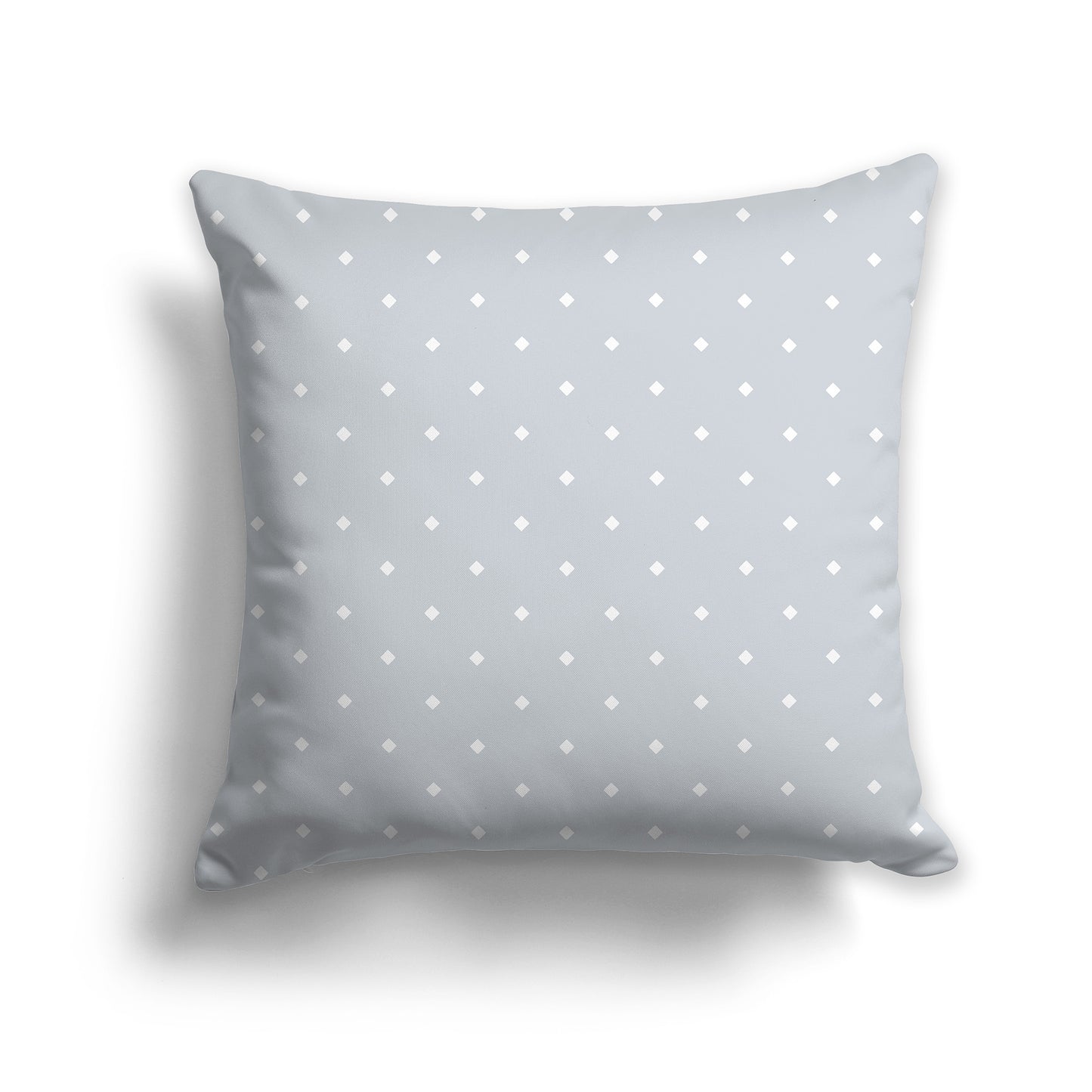 Pale Grey Throw Pillow with White Diamond Pattern on Front | Faux Suede | 26 x 26 inches