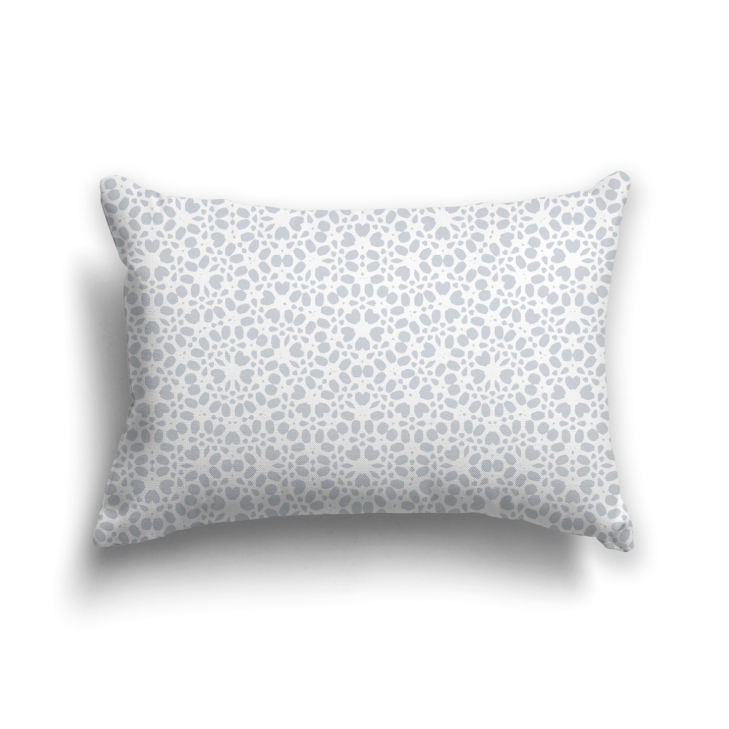 20x14 inch Lumbar Throw Pillow with White and Pale Grey Intricate Pattern