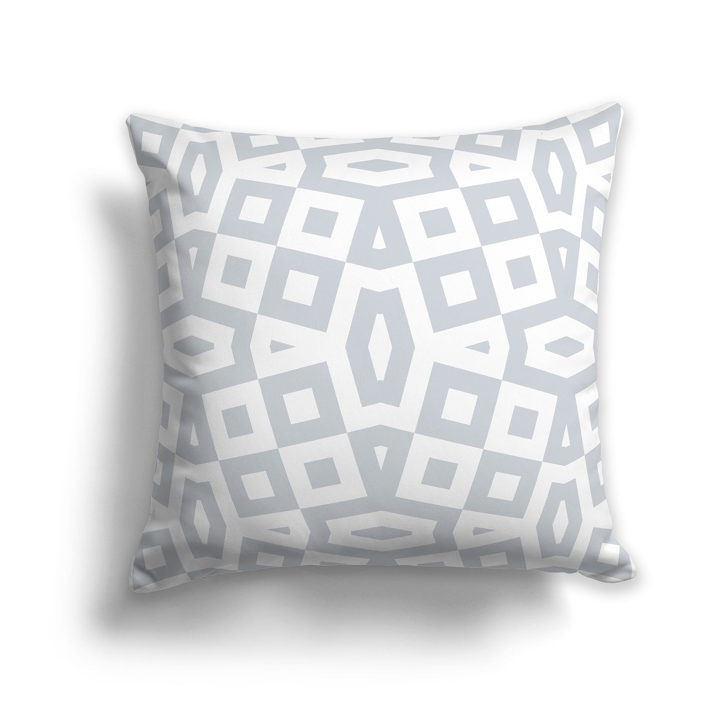 16 inch Throw Pillow with Pale Grey and White Geometric Pattern