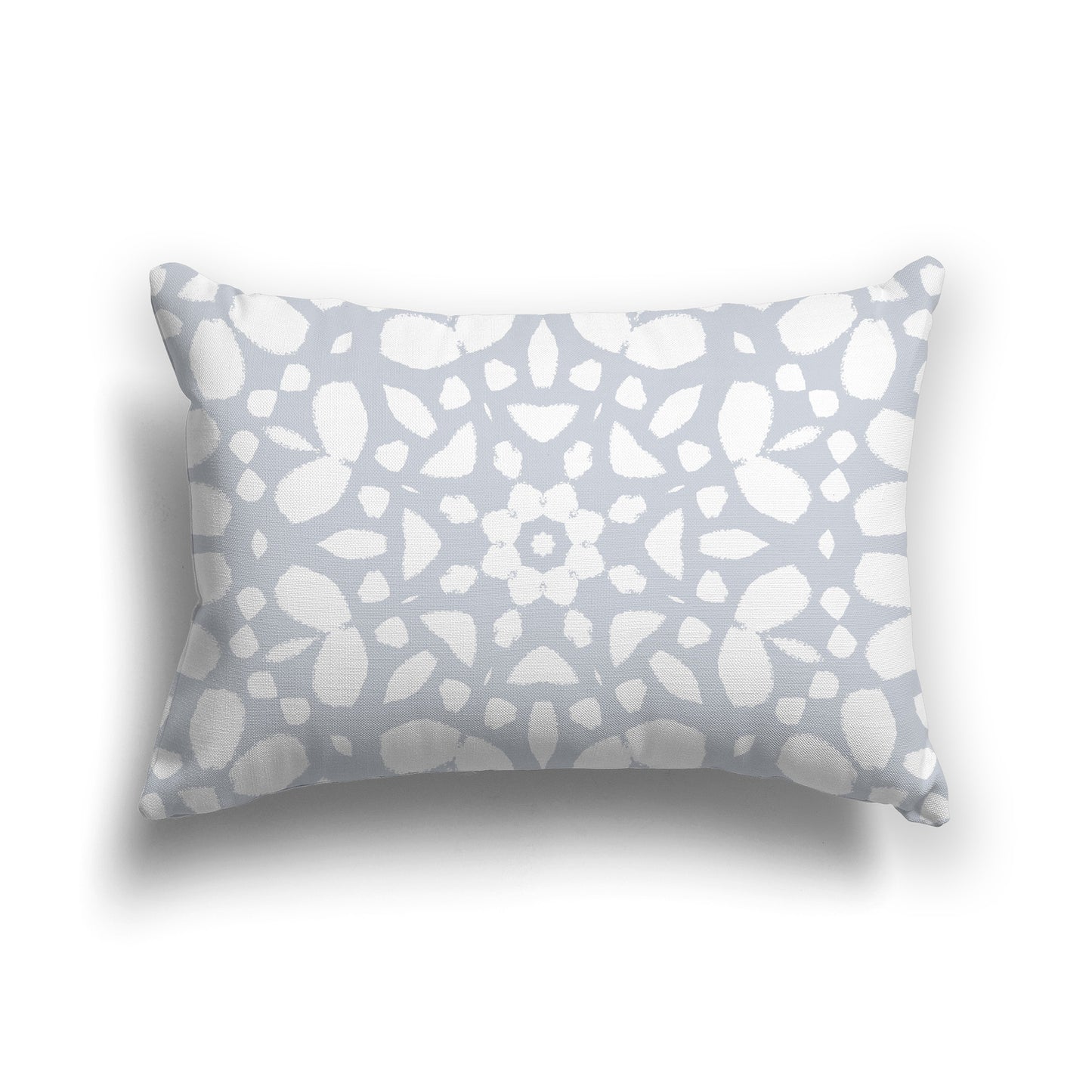 Lumbar Throw Pillow with Fine Pale Grey and White Circular Pattern