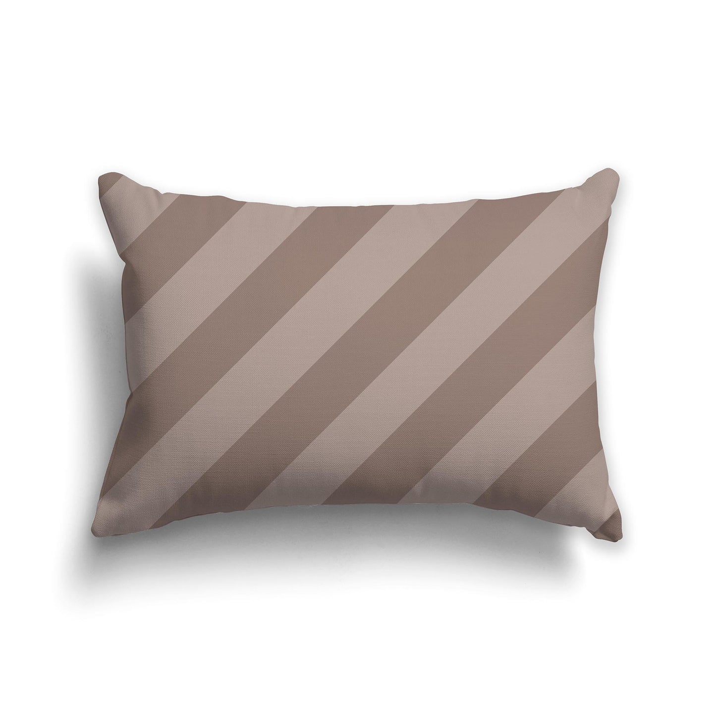 Lumbar Throw Pillow with Two-tone Brown Diagonal Bars