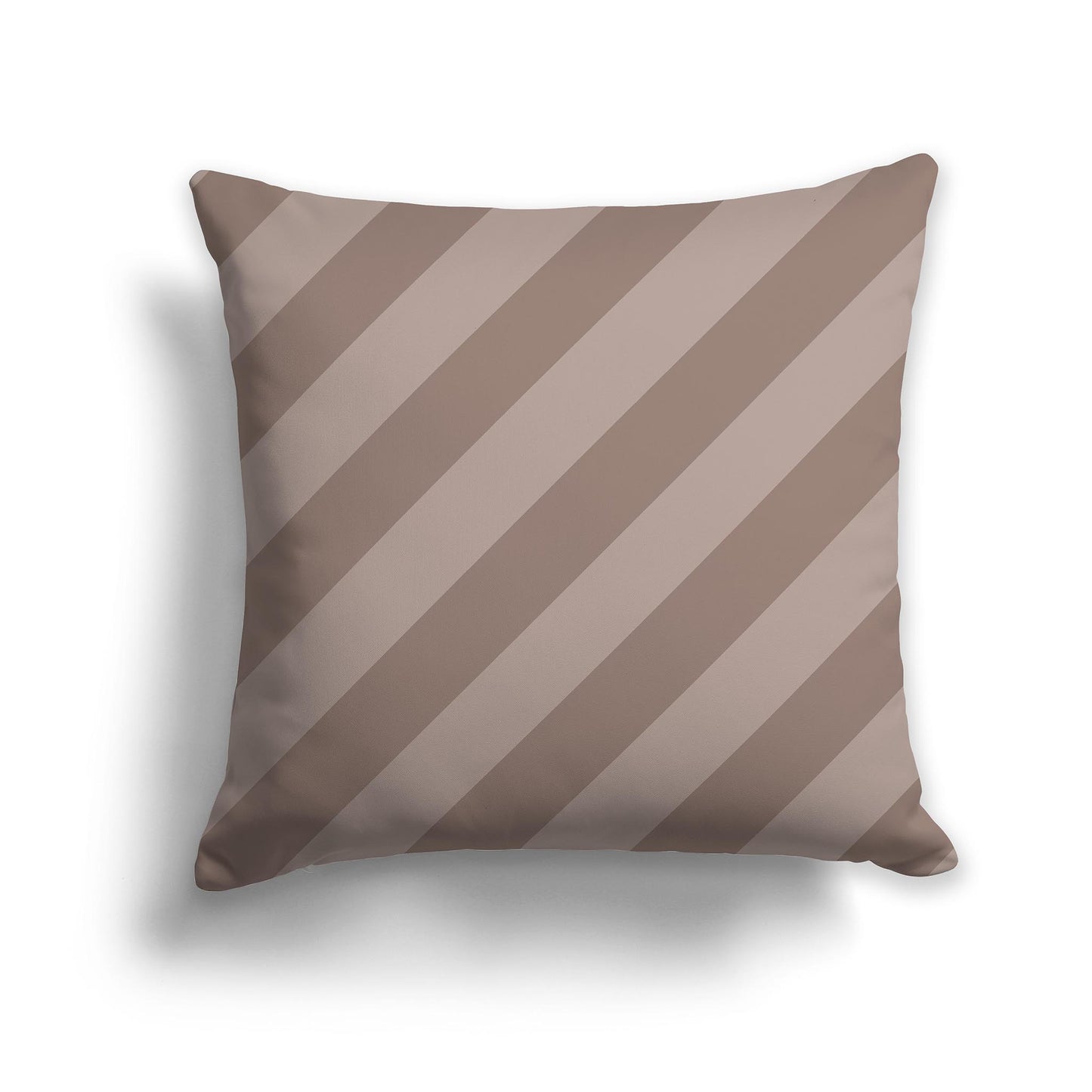 Square Throw Pillow with Two-tone Brown Diagonal Bars