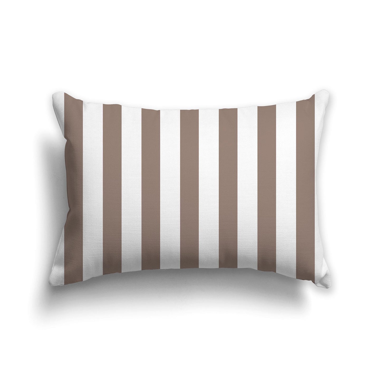 20x14 inch Lumbar Throw Pillow with Thick Brown and White Vertical Bars