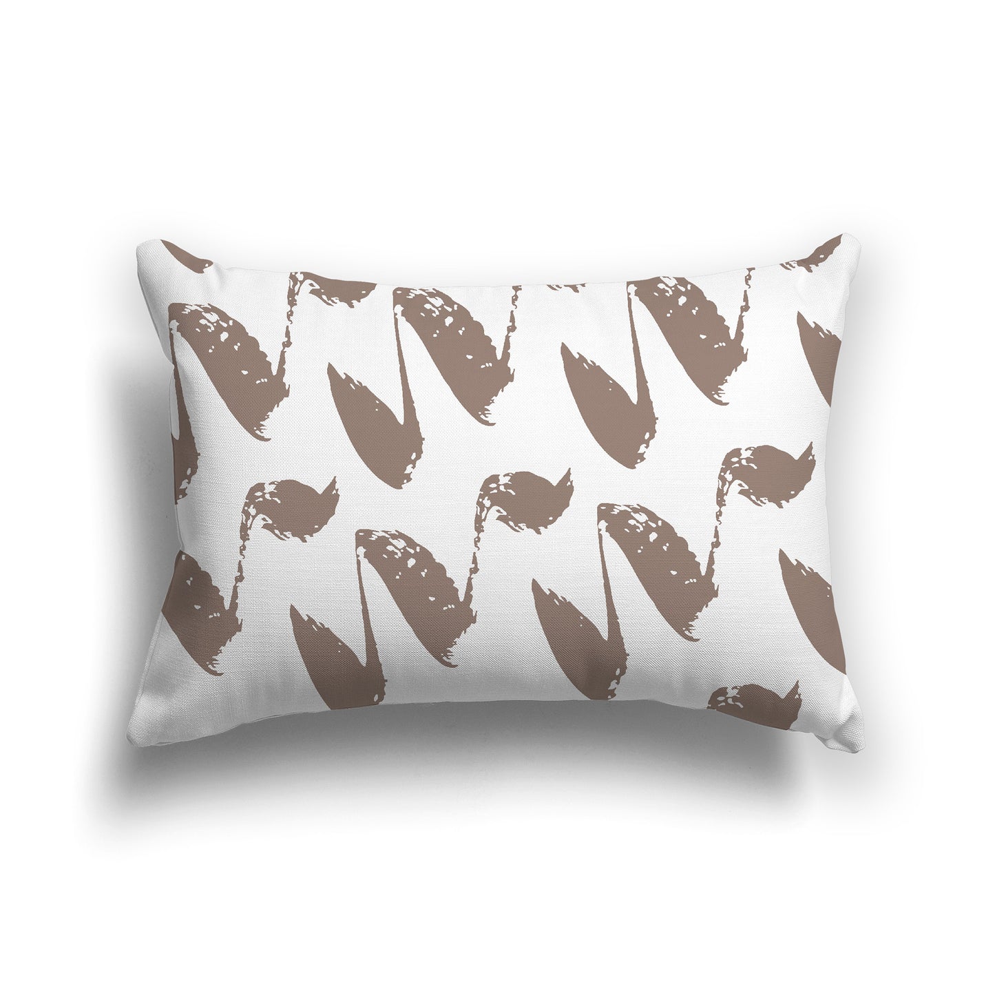 Lumbar Throw Pillow with Brown and White Squiggle Pattern
