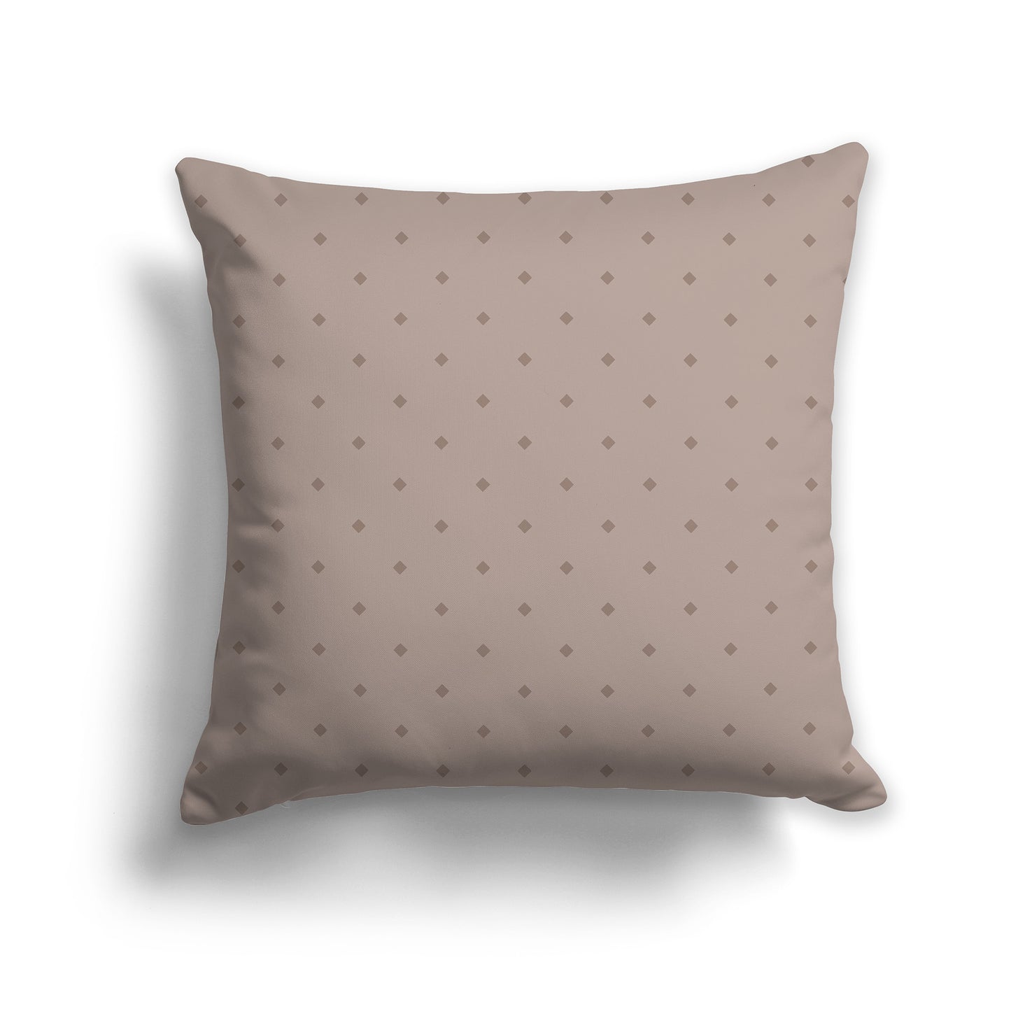 Light Brown Throw Pillow with Brown Diamond Pattern on Front | Faux Suede | 26 x 26 inches