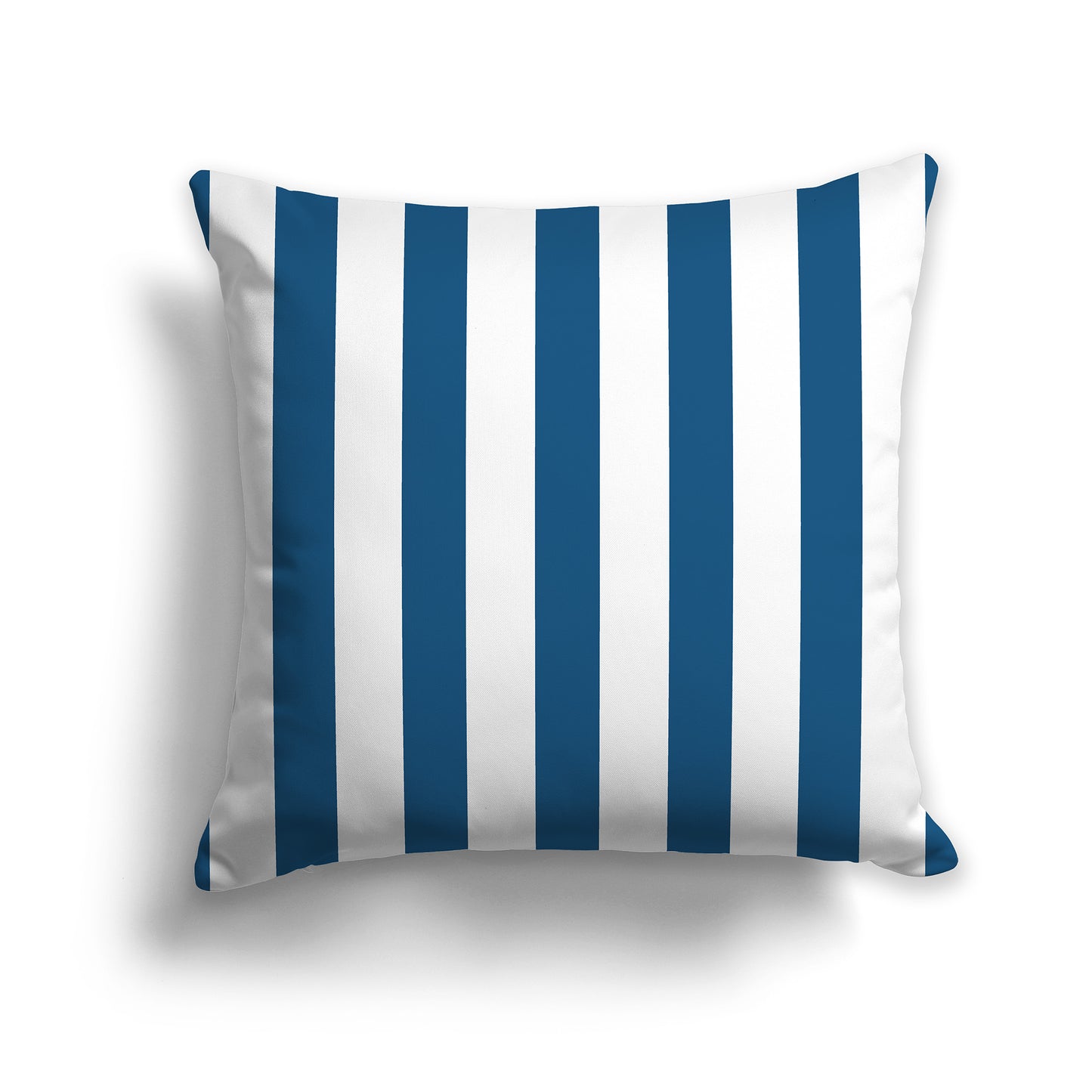 16 inch Throw Pillow with Thick Blue-turquoise and White Vertical Bars