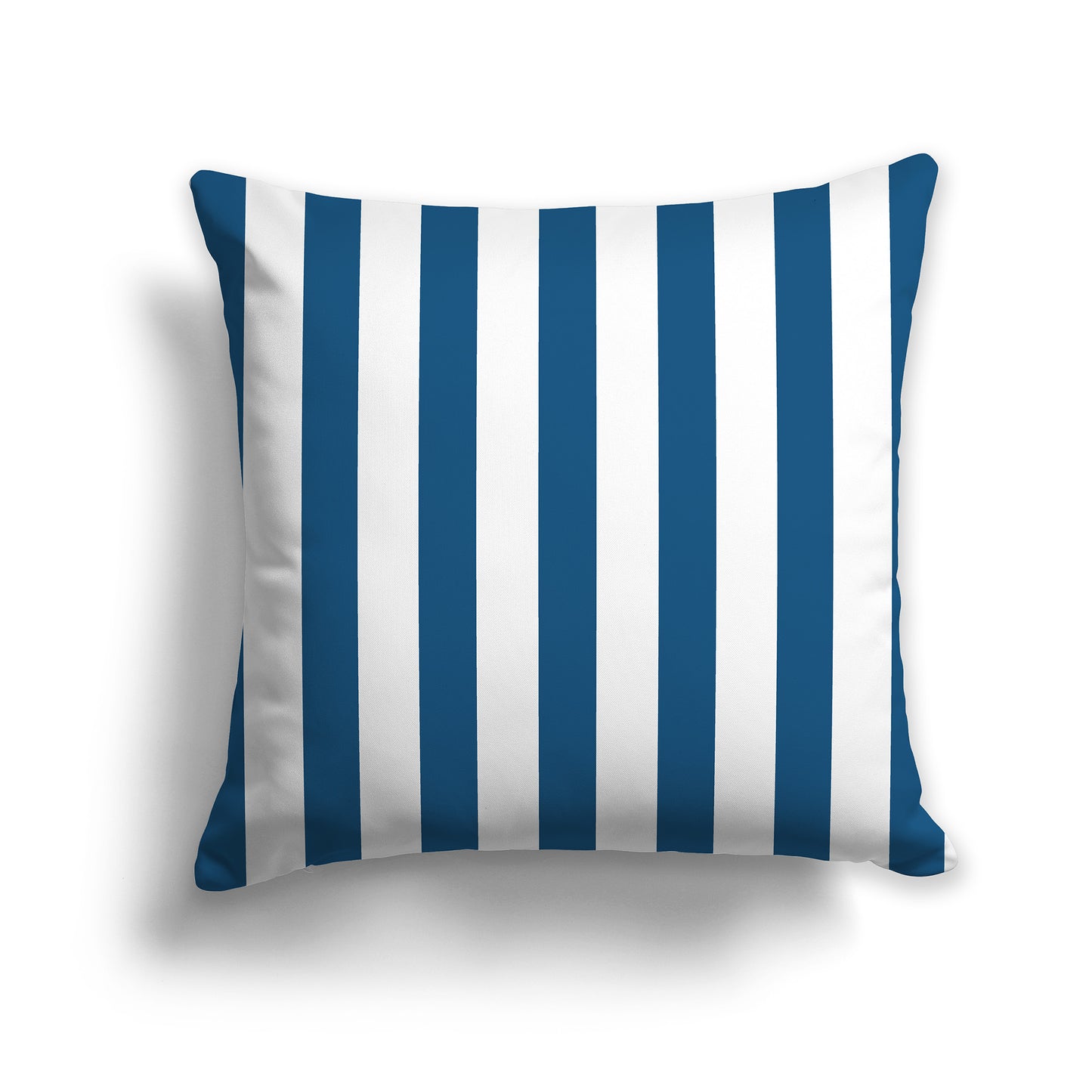 18 inch Throw Pillow with Thick Blue-turquoise and White Vertical Bars