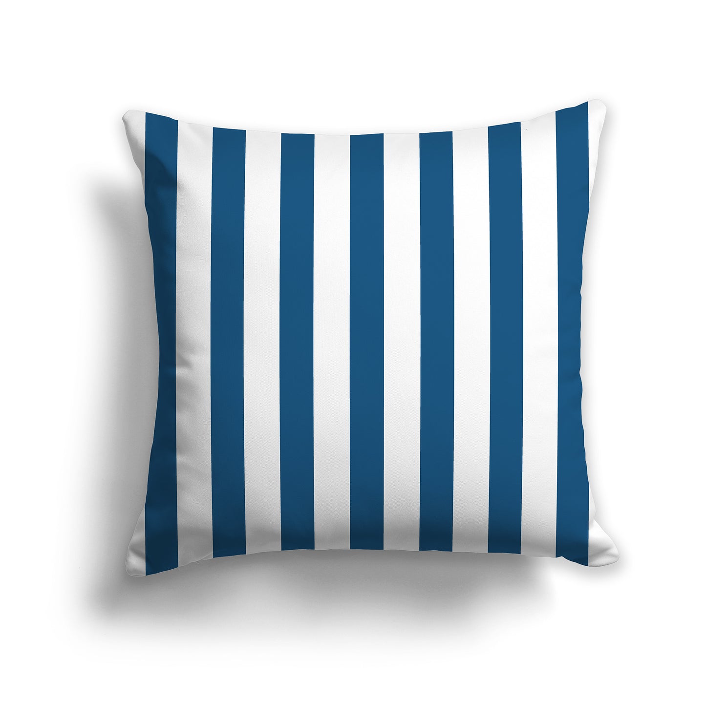 20 inch Throw Pillow with Thick Blue-turquoise and White Vertical Bars