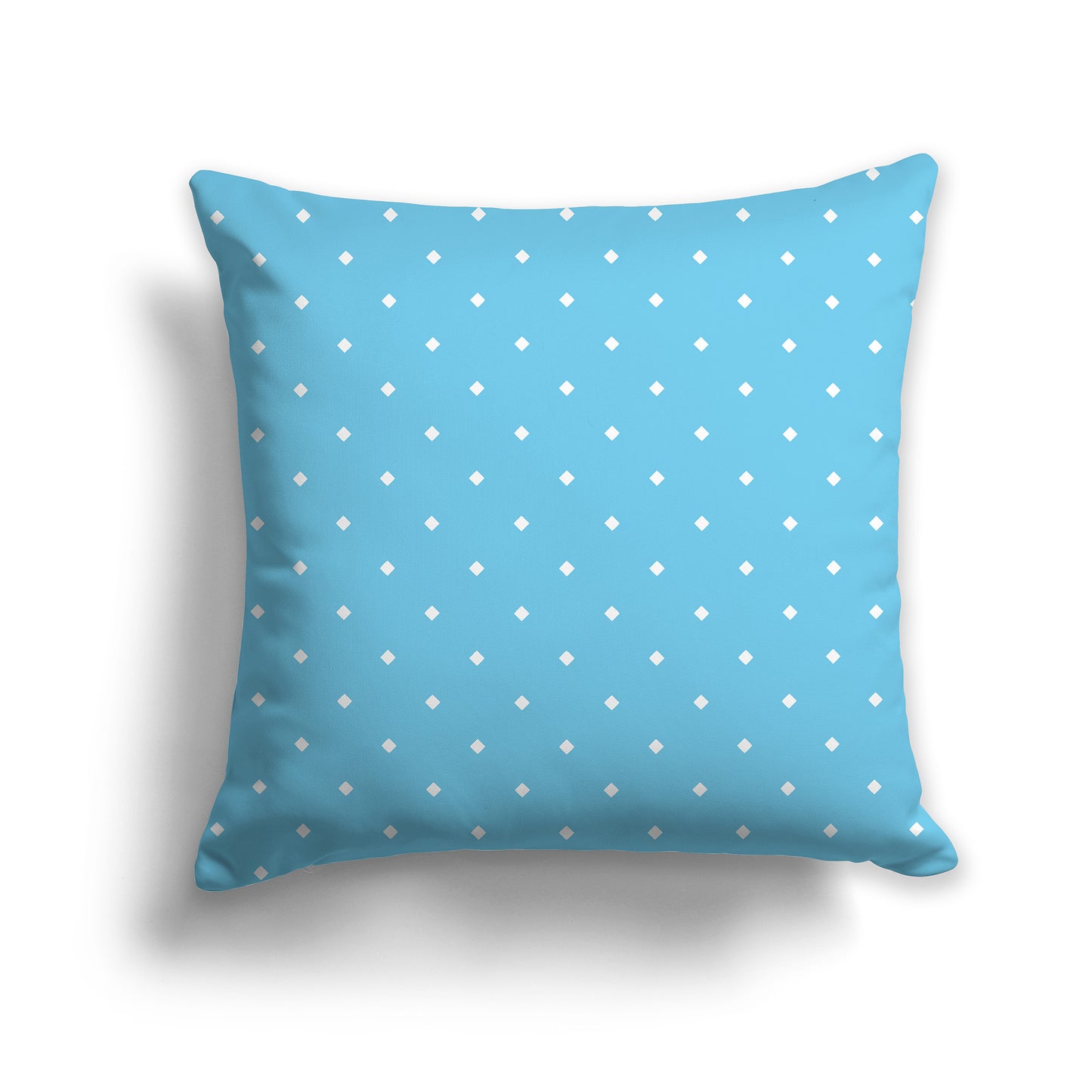 Light Blue-turquoise Throw Pillow with White Diamond Pattern on Front | Faux Suede | 26 x 26 inches