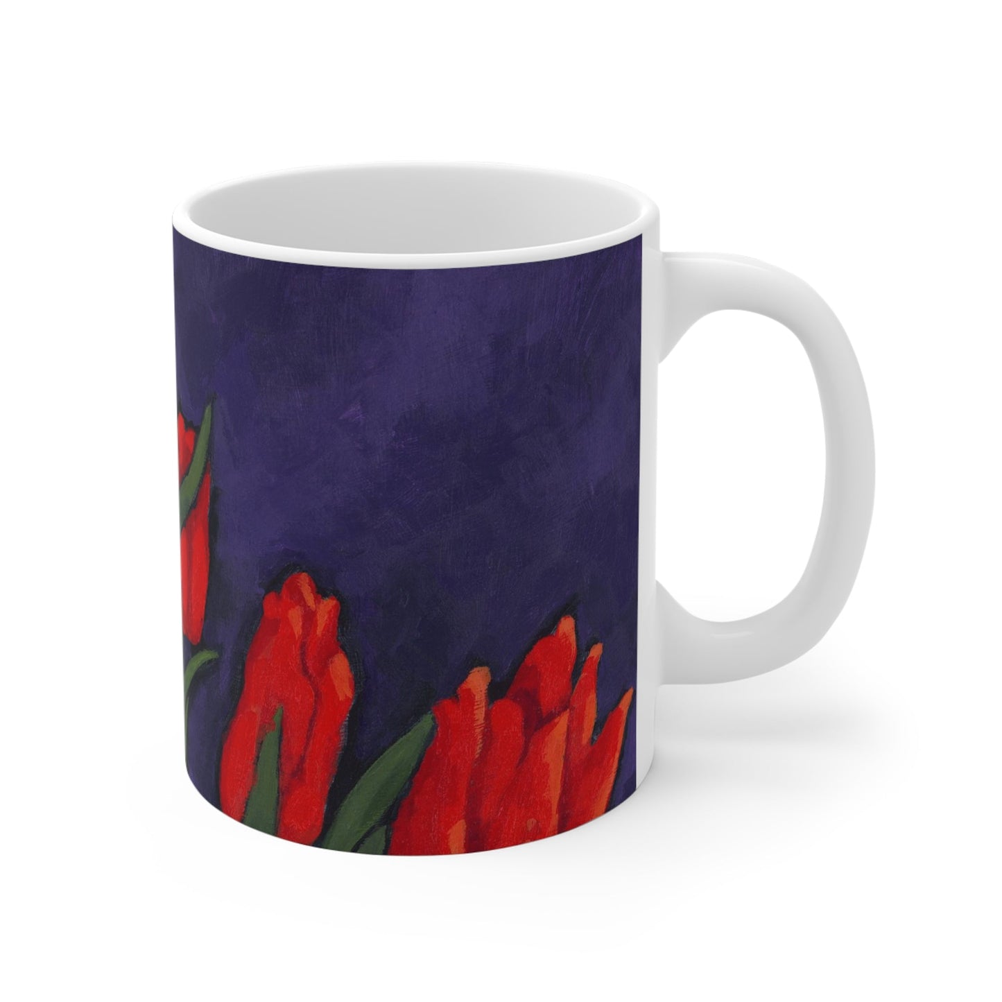 11oz Fine Art Ceramic Mug | Red Tulips, CM-1110