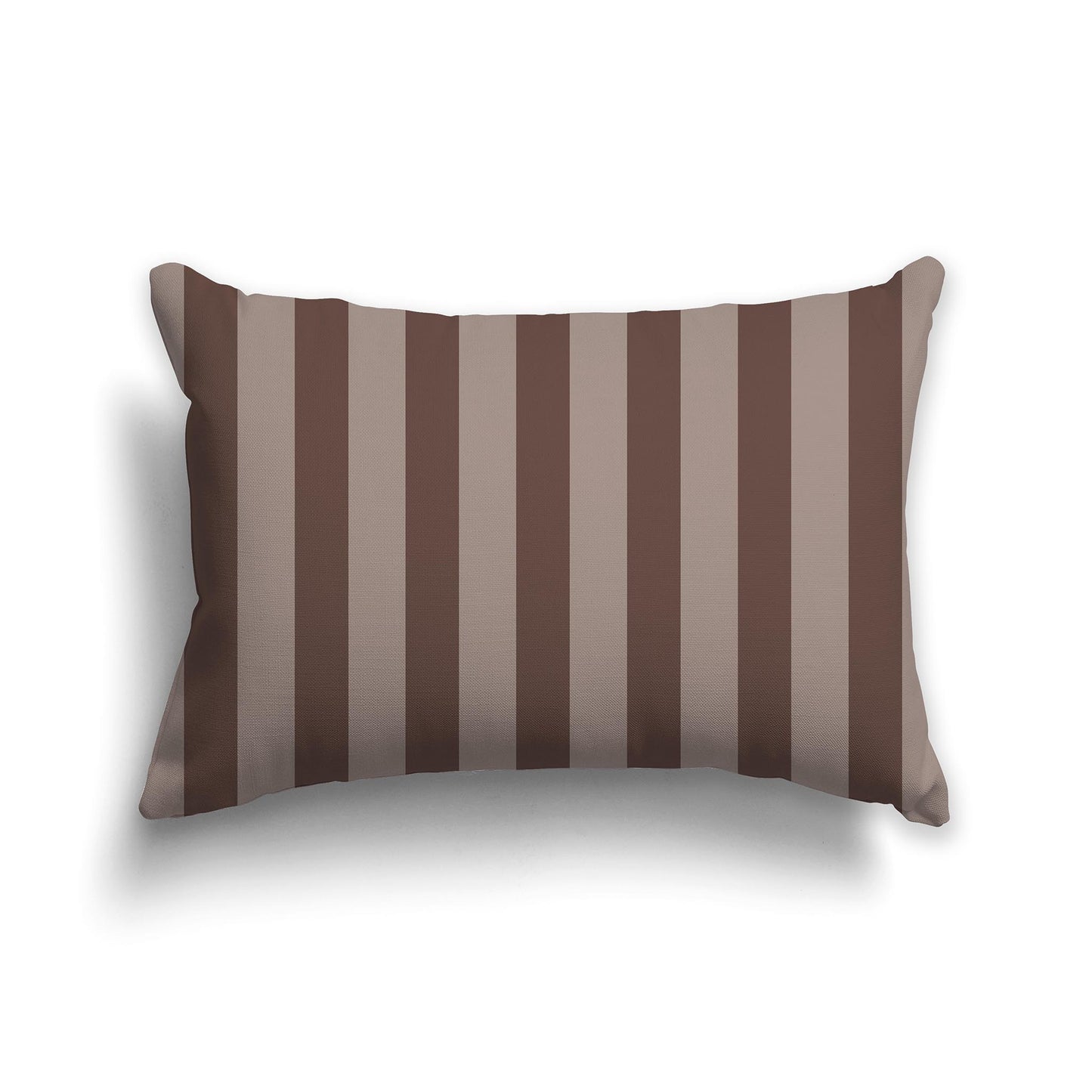 20x14 inch Lumbar Throw Pillow with Thick Two-tone Brown Vertical Bars
