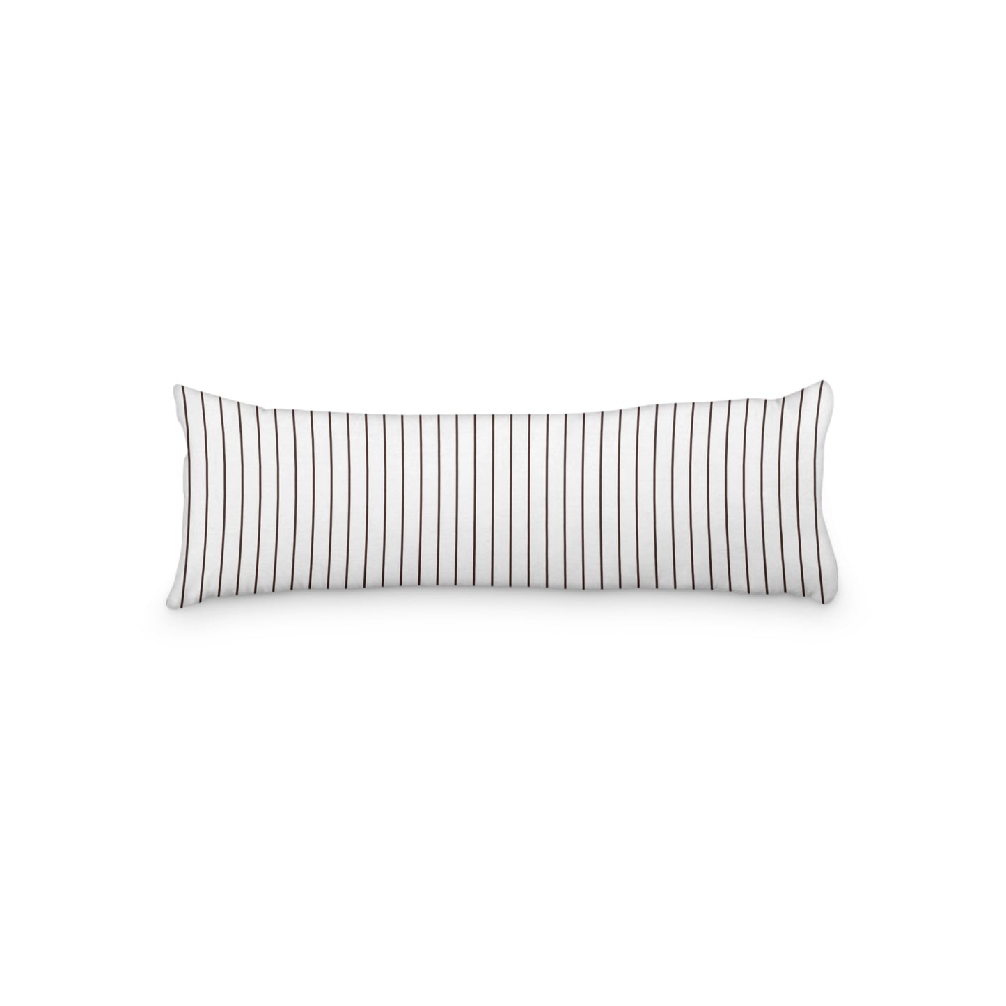 White Microfiber Body Pillow with Fine Brown Stripes, MFBP-1161-151, 20 x 54 inches