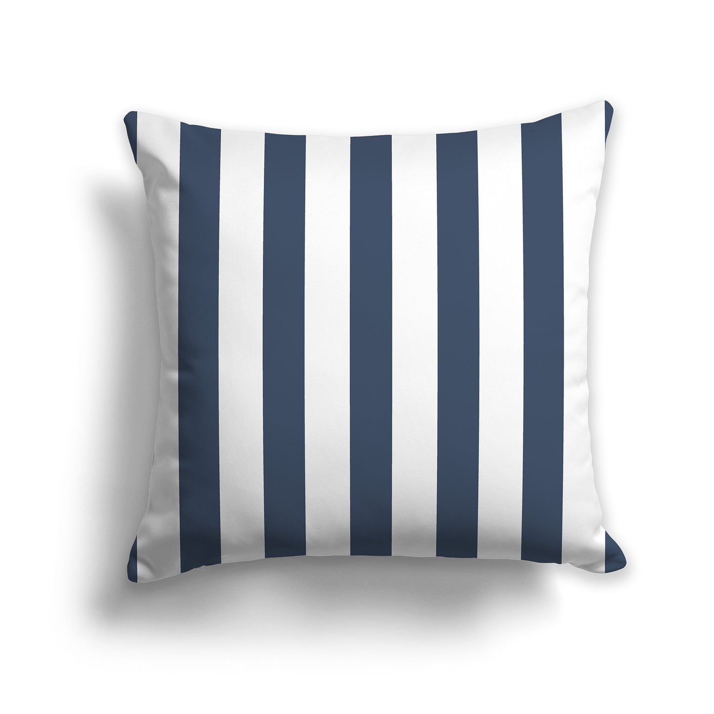 16 inch White Throw Pillow with Blue Vertical Bars