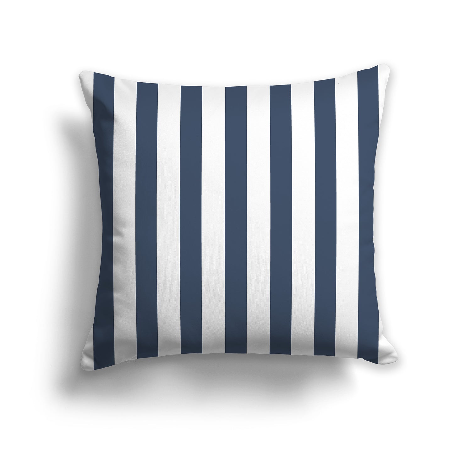 20 inch White Throw Pillow with Blue Vertical Bars