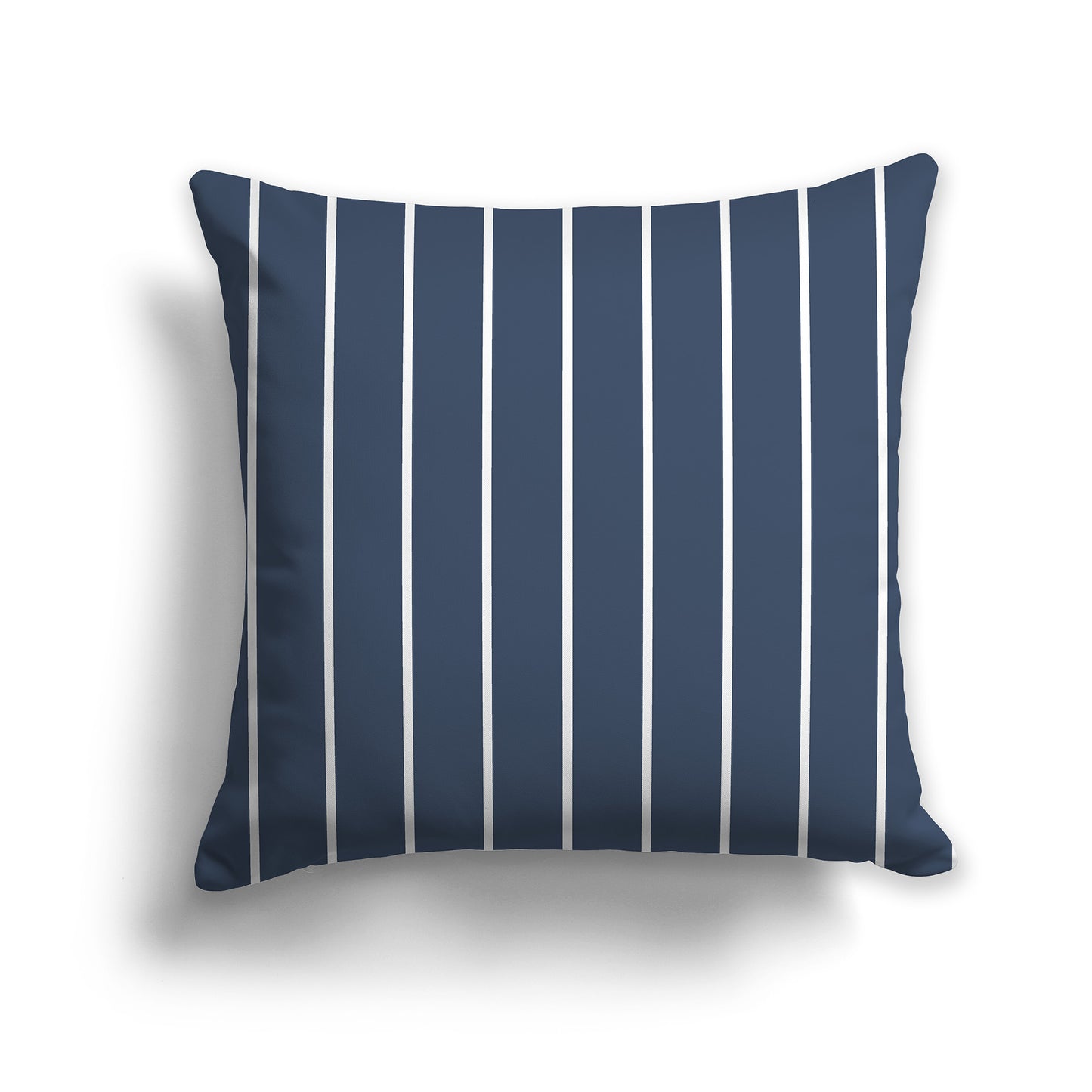 14 inch Throw Pillow with Blue and White Thin Vertical Stripe Pattern