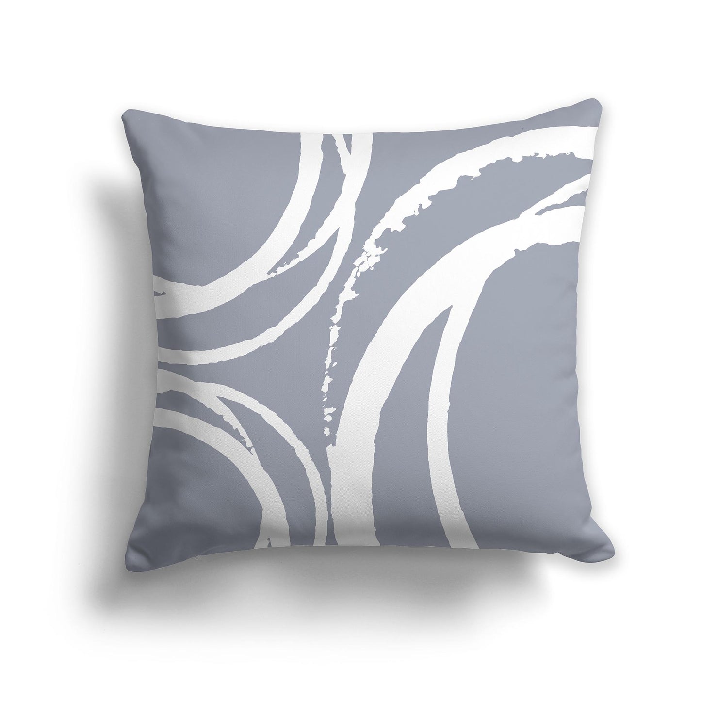 Square Throw Pillow with Grey and White Abstract Circles