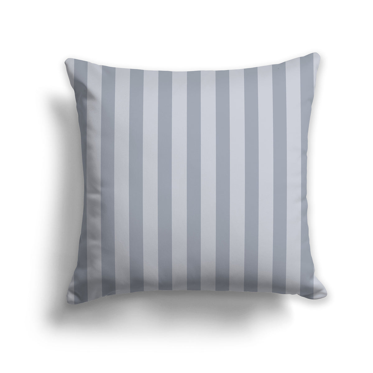 Light Grey Throw Pillow with Grey Vertical Bars on Front | Faux Suede | 26 x 26 inches