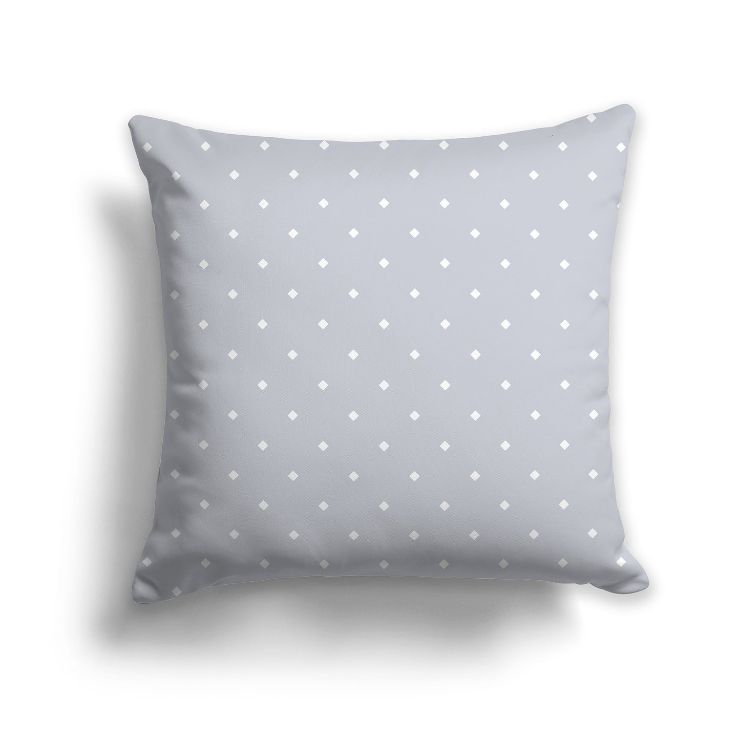Light Grey Throw Pillow with Large White Diamond Pattern on Front | Faux Suede | 26 x 26 inches