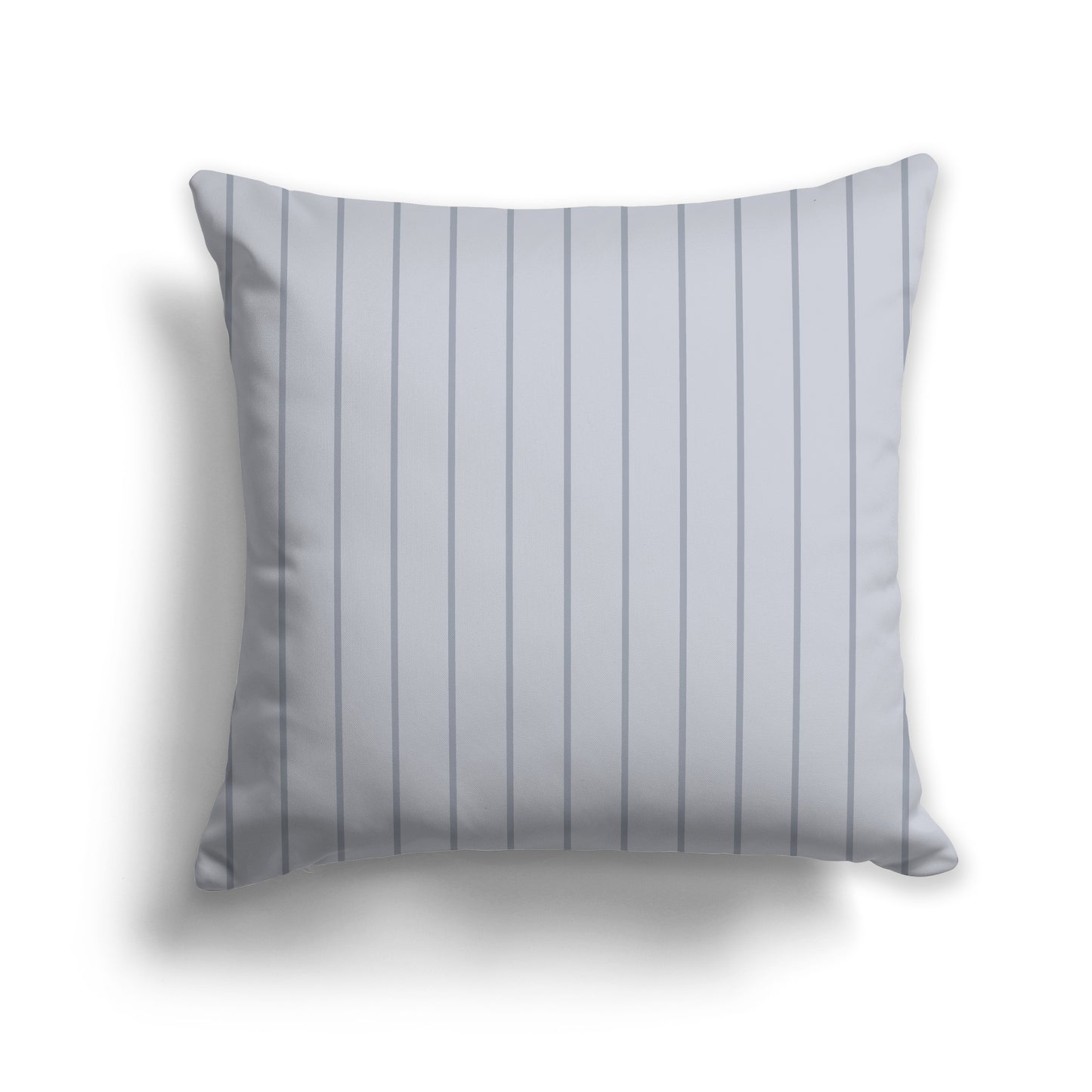 20 inch Throw Pillow with Light Grey and Grey Thin Vertical Stripe Pattern