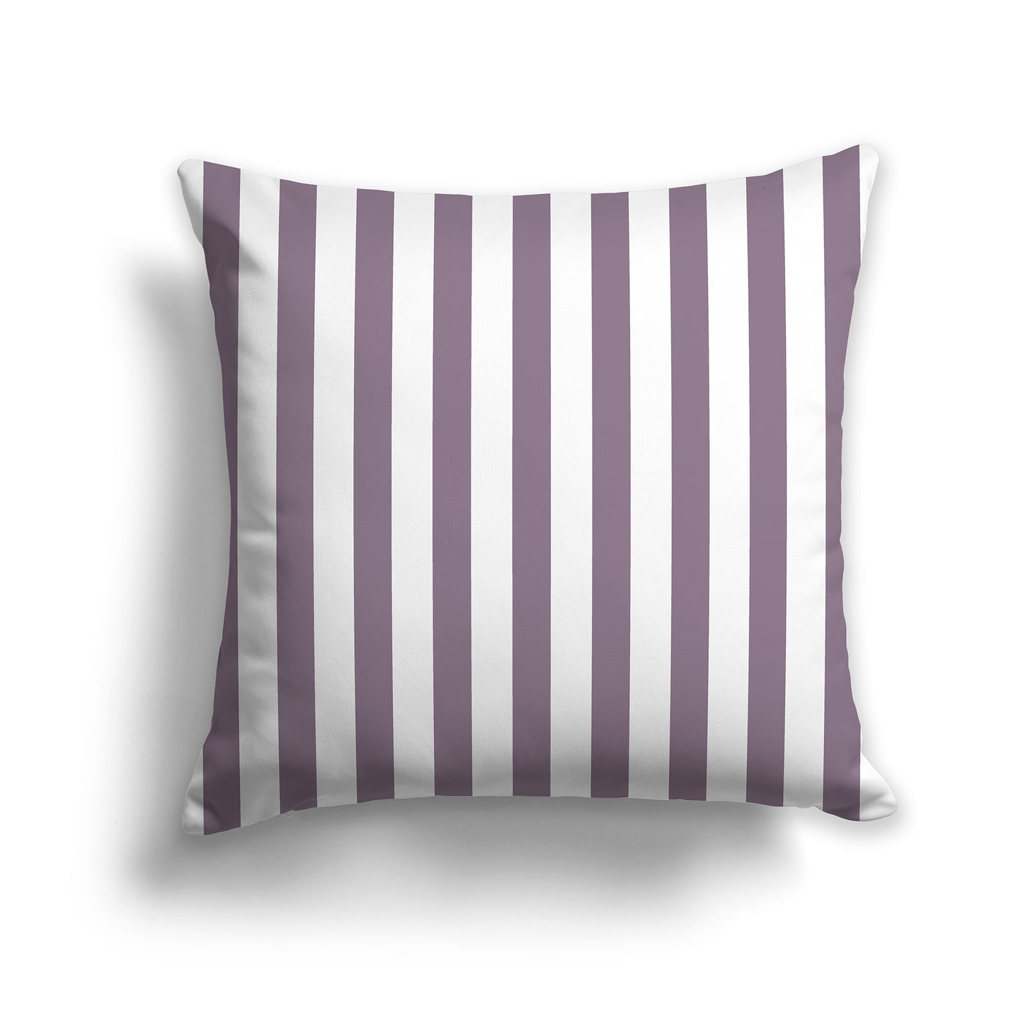 White Throw Pillow with Purple Vertical Bars on Front | Faux Suede | 26 x 26 inches