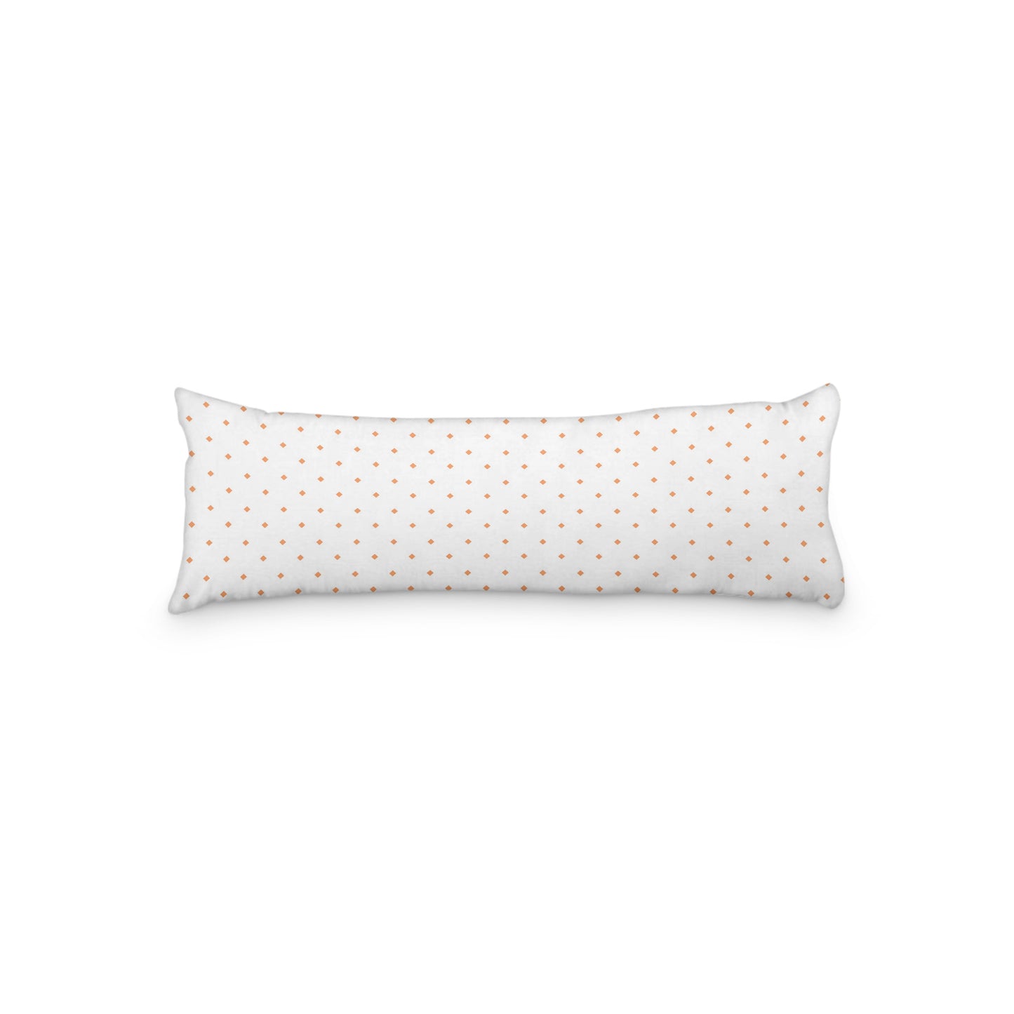 White Microfiber Body Pillow with Orange Diamonds, MFBP-1181-101, 20 x 54 inches