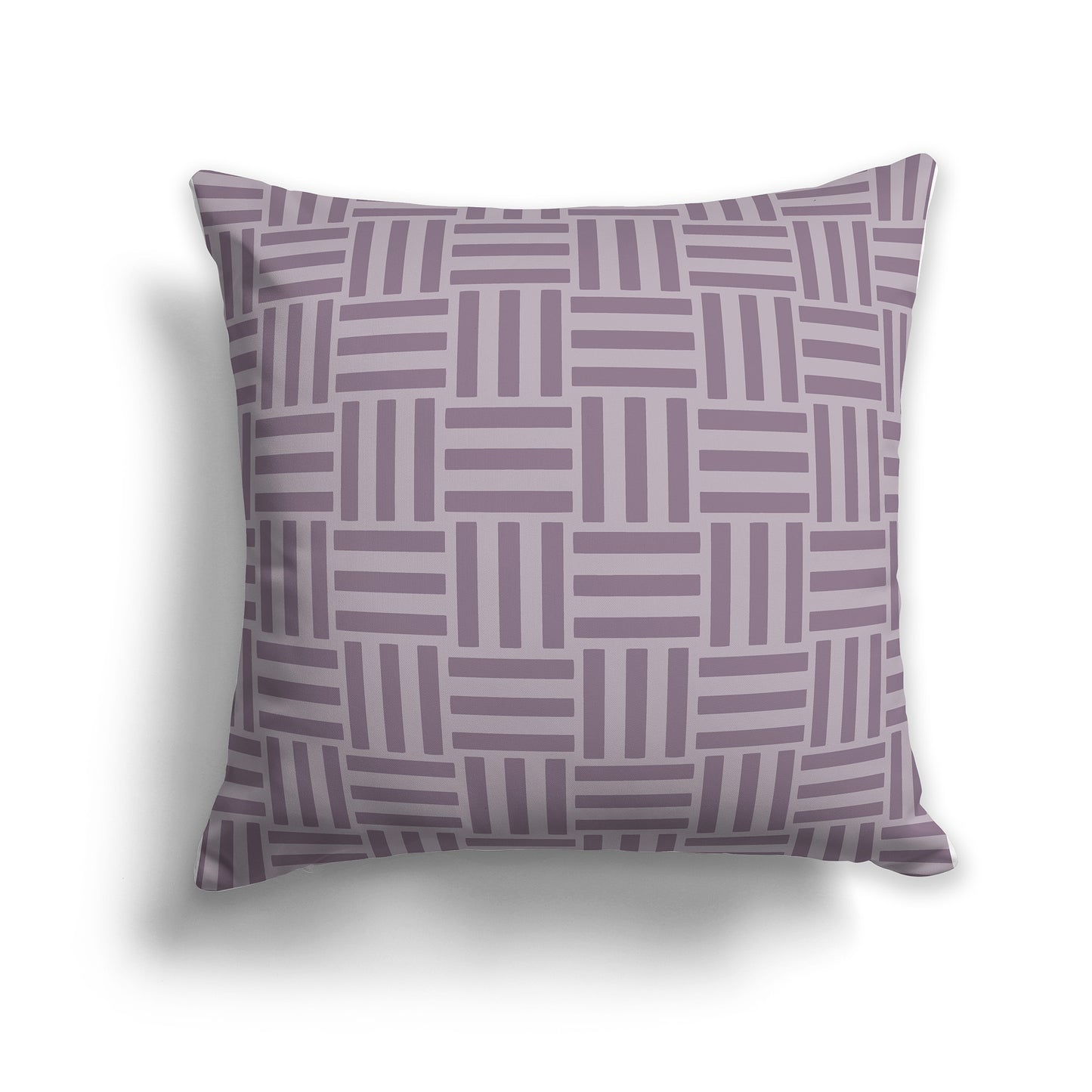 16 inch Throw Pillow with Two-tone Purple Basket Weave Pattern