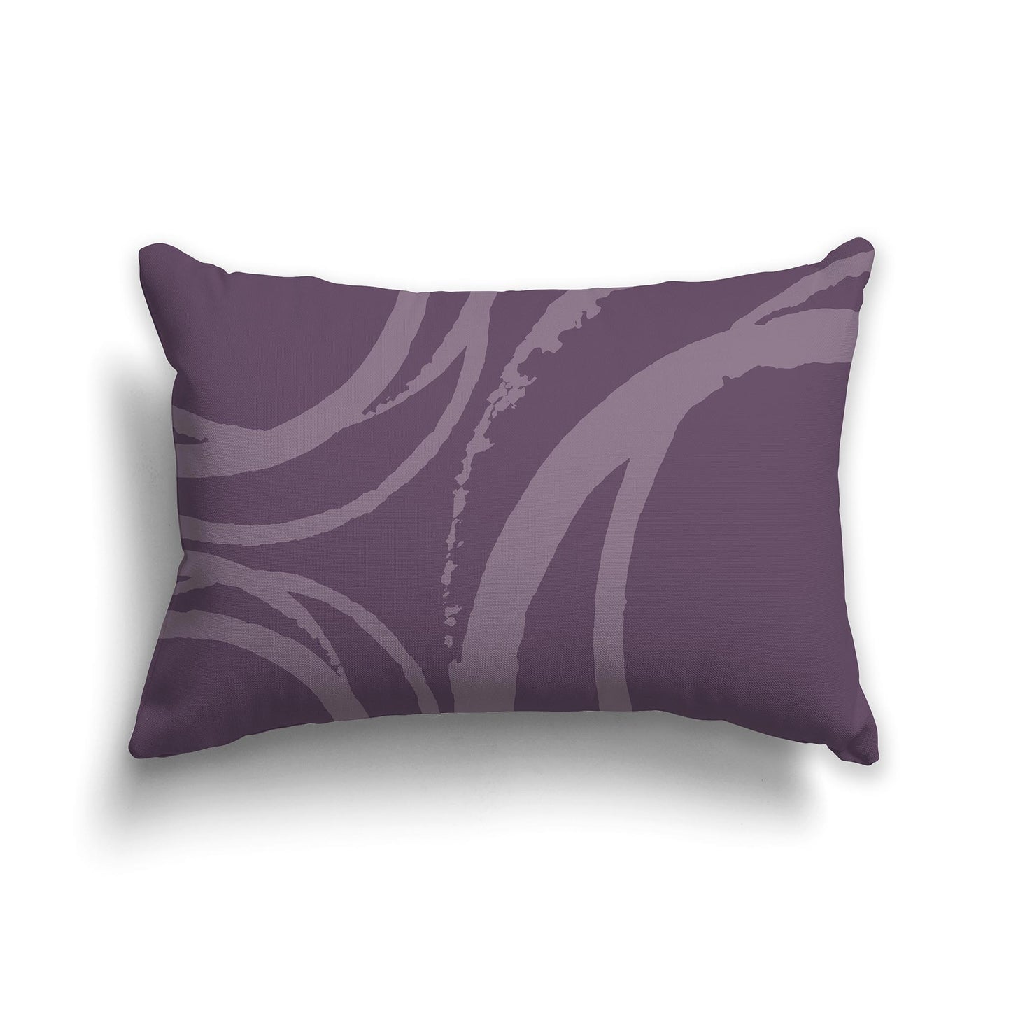 Purple Lumbar Throw Pillow with Medium Purple Abstract Circles