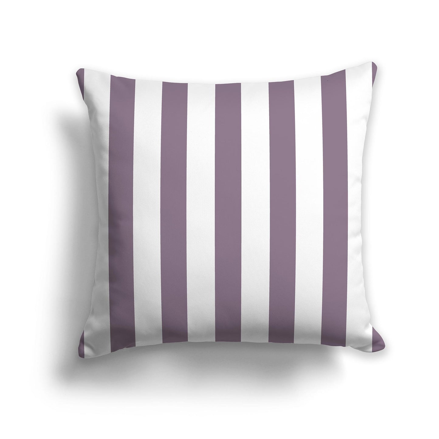 16 inch Throw Pillow with Thick Purple and White Vertical Bars