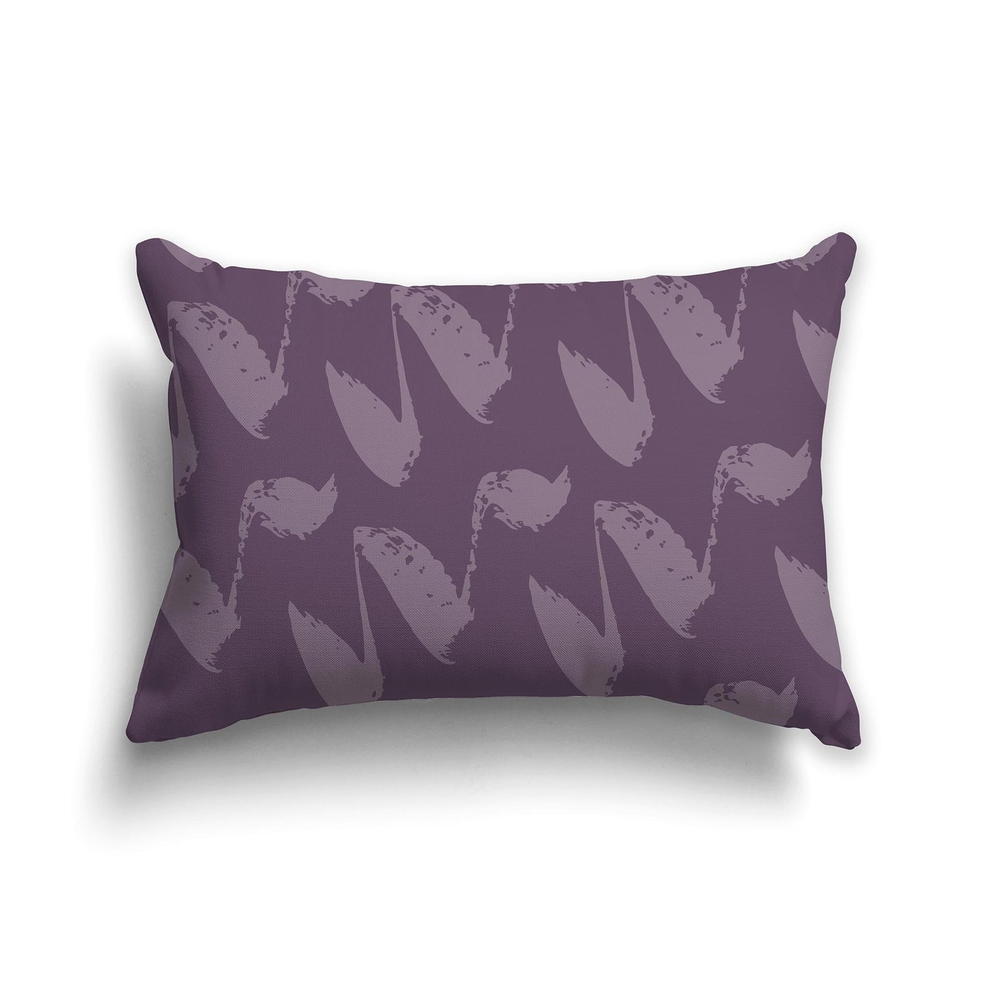 Lumbar Throw Pillow with Medium Purple and Purple Squiggle Pattern