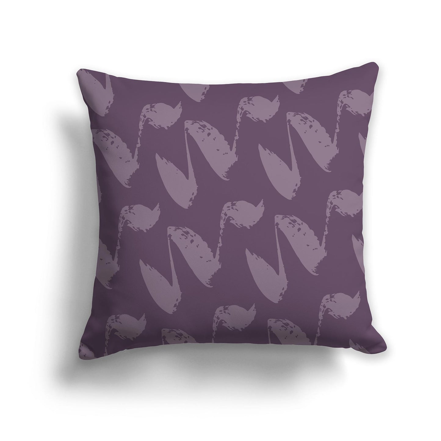 Square Throw Pillow with Medium Purple and Purple Squiggle Pattern