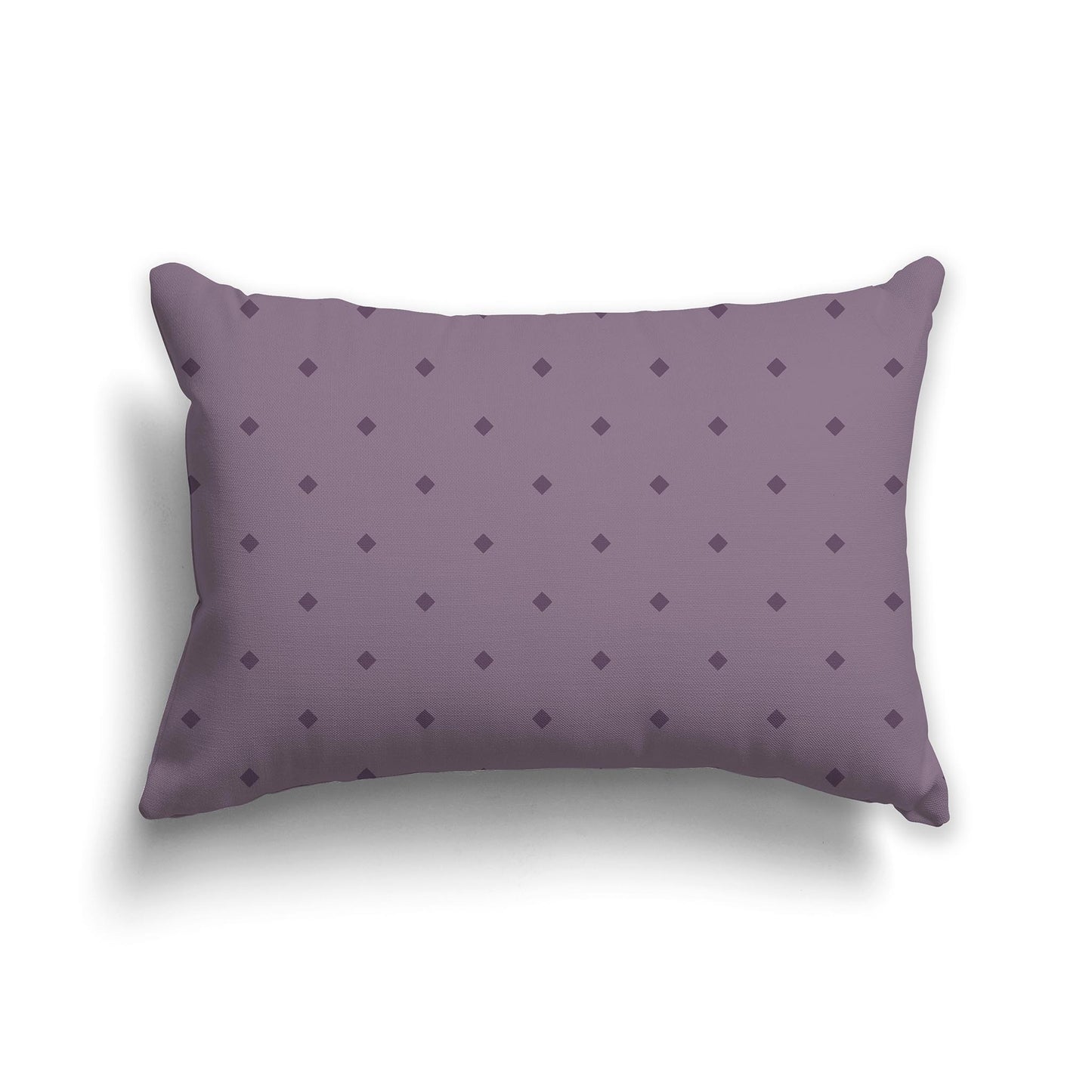 20x14 inch Lumbar Medium Purple Throw Pillow with Large Purple Diamond Pattern