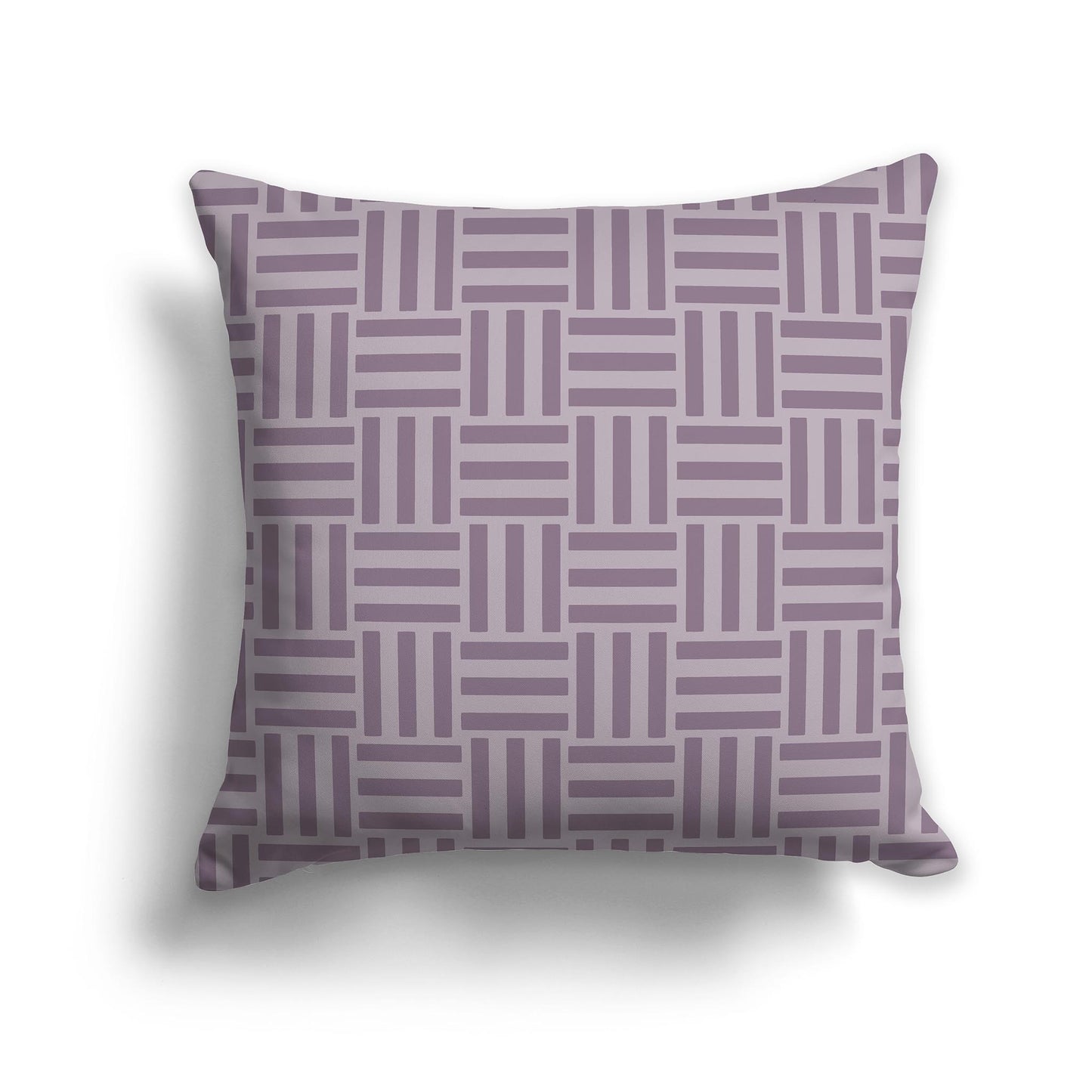 16 inch Throw Pillow with Two-tone Purple Basket Weave Pattern