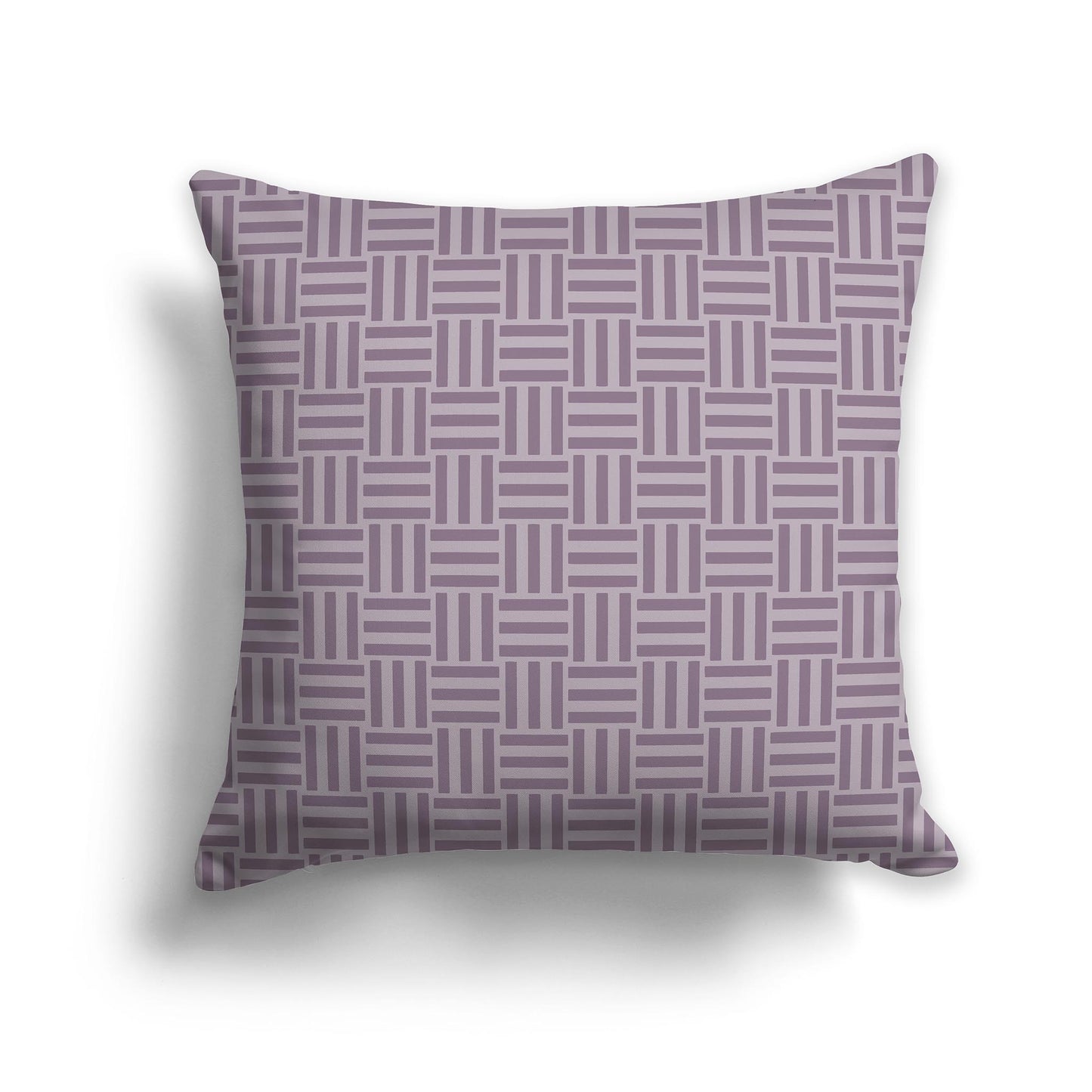 26 inch Throw Pillow with Two-tone Purple Basket Weave Pattern