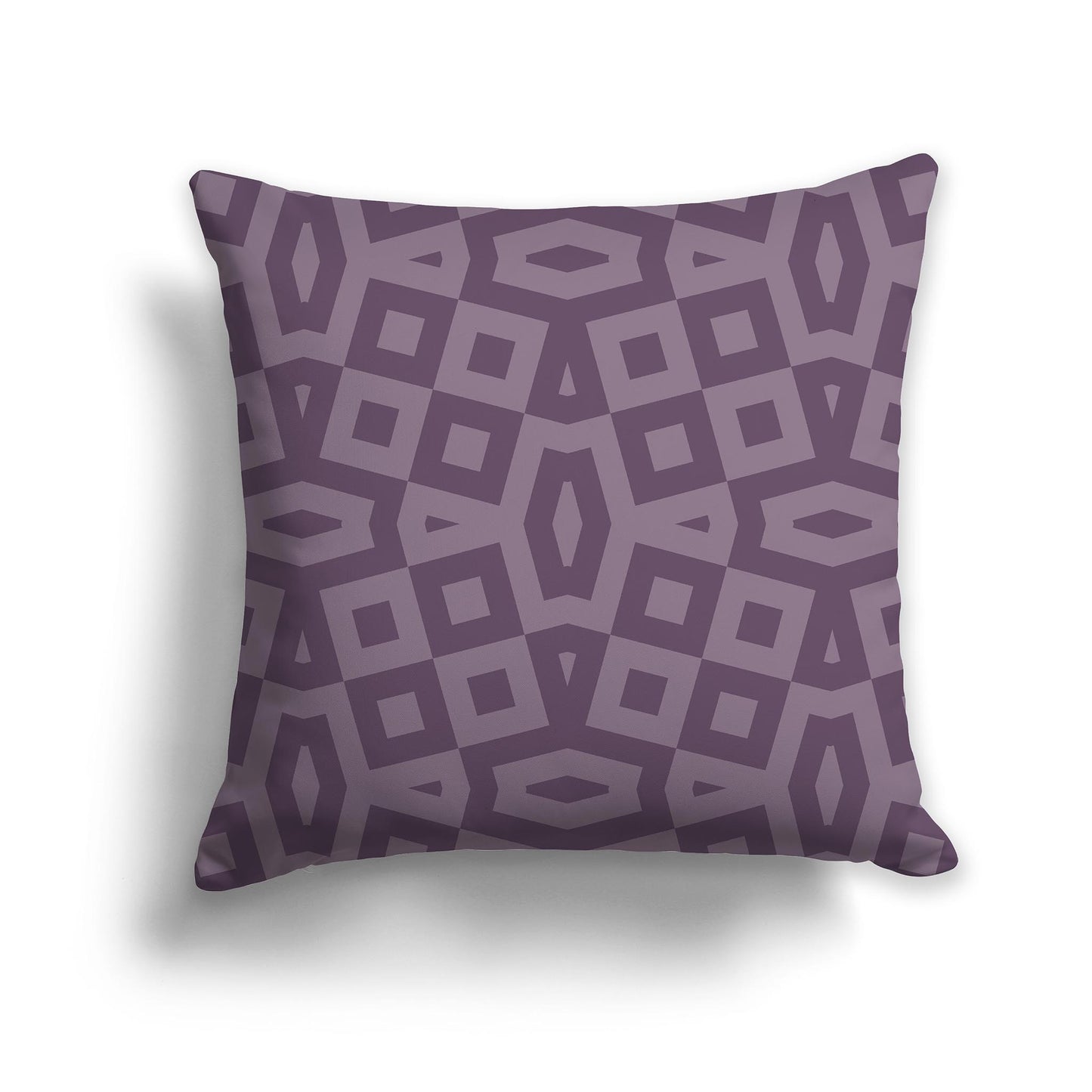 16 inch Throw Pillow with Two-tone Purple Geometric Pattern
