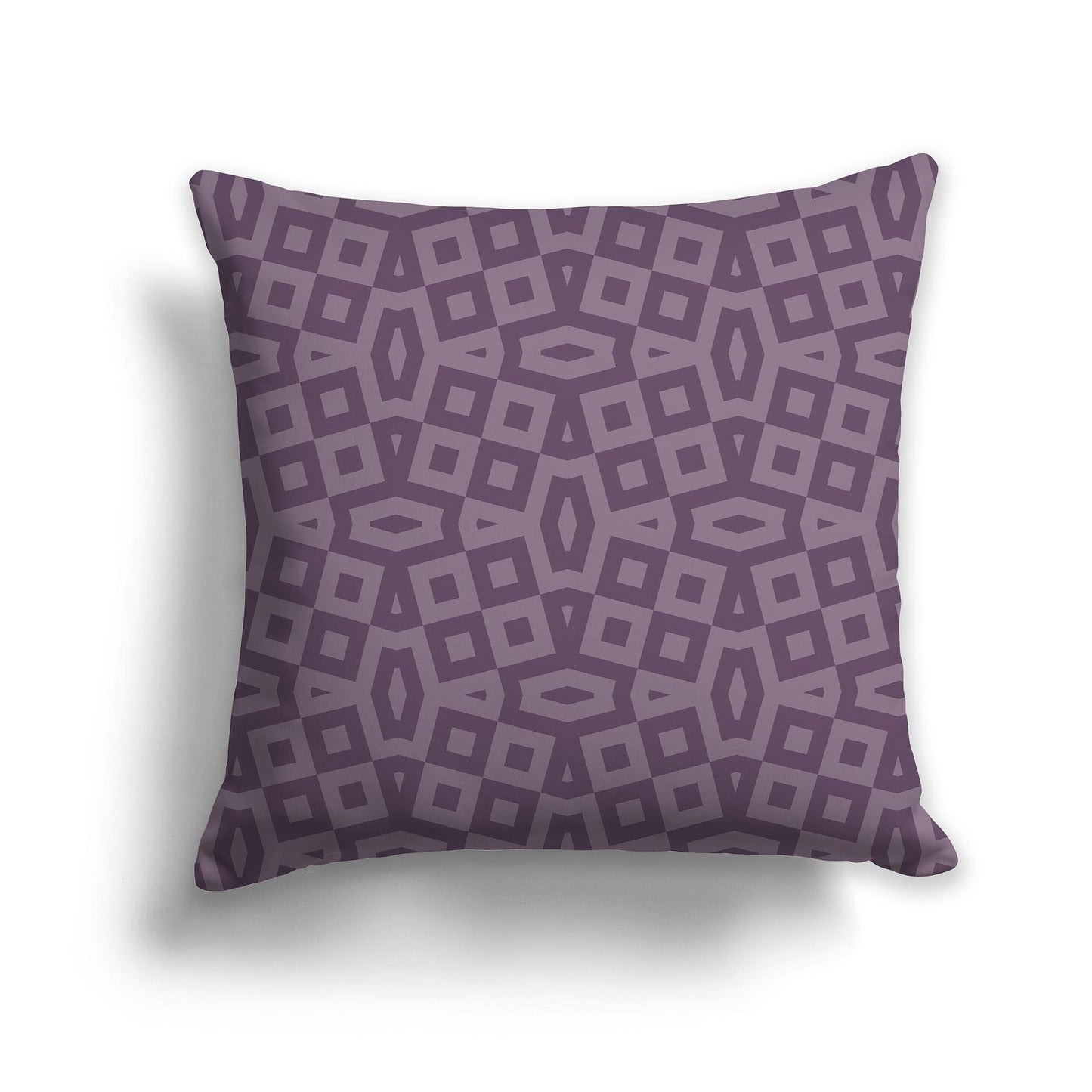 26 inch Throw Pillow with Two-tone Purple Geometric Pattern