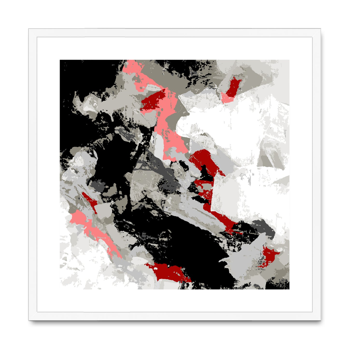 Framed Graphic Art Print, White Mat - 8x8 12x12 16x16 20x20 24x24 28x28 inches | FPS-1190-7690