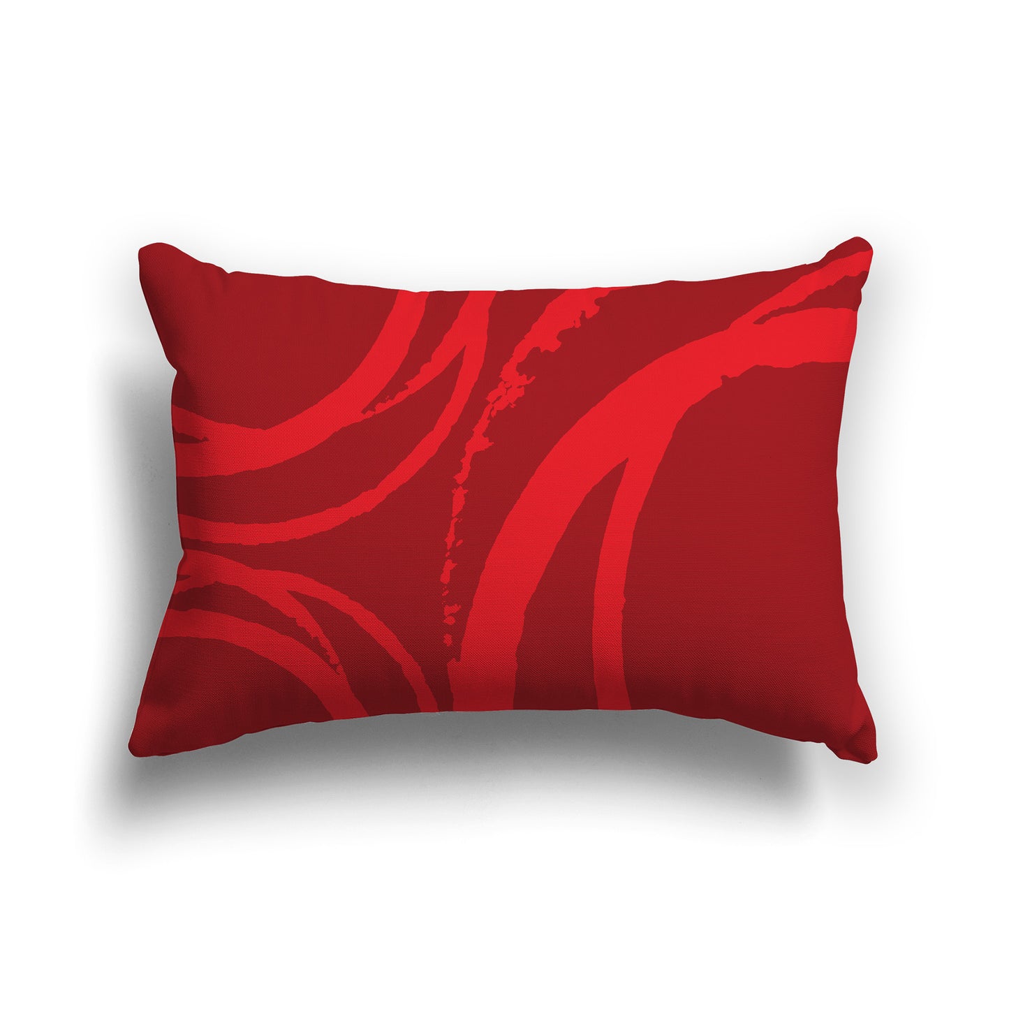 Lumbar Throw Pillow with Red and Deep Red Abstract Circles