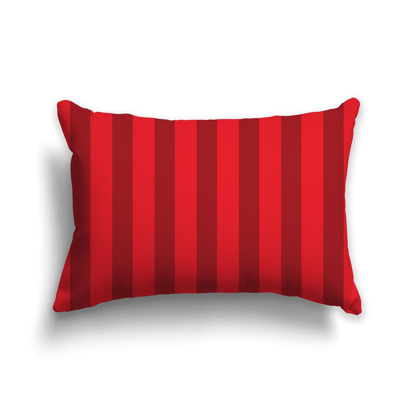 20x14 inch Lumbar Throw Pillow with Thick Two-tone Red Vertical Bars