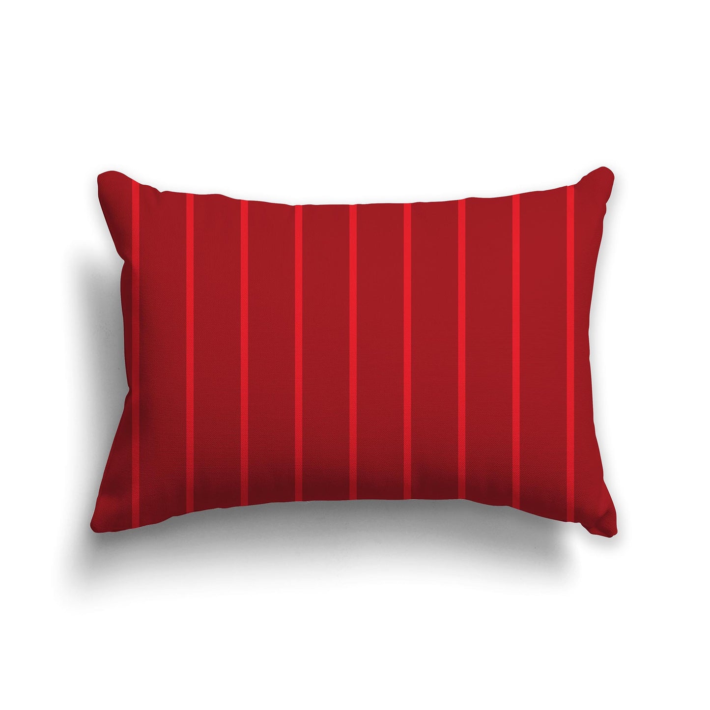 Lumbar Throw Pillow with Two-tone Red Stripe Pattern