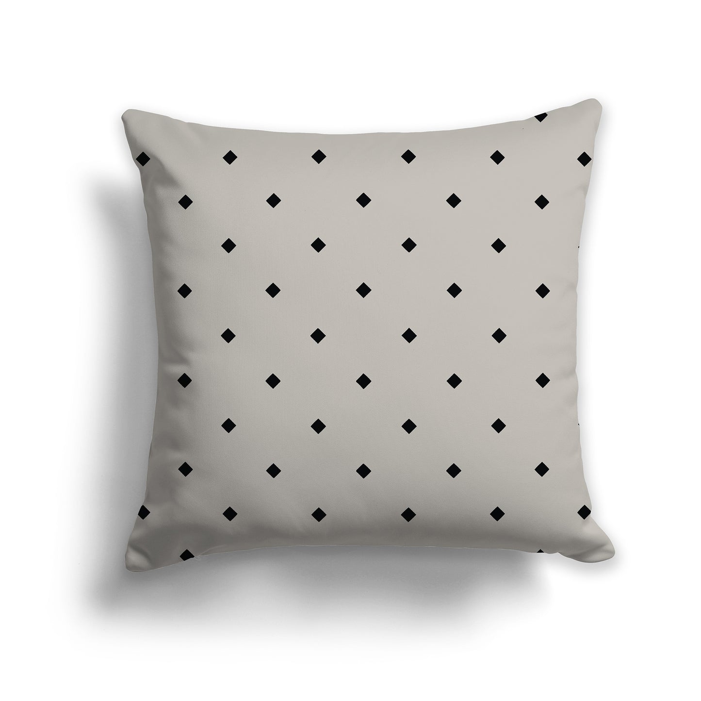 16 inch Taupe Throw Pillow with Large Black Diamond Pattern
