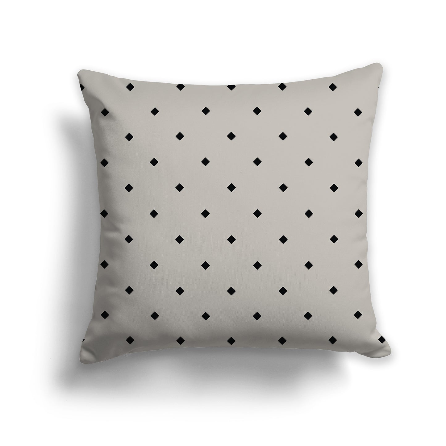 18 inch Taupe Throw Pillow with Large Black Diamond Pattern
