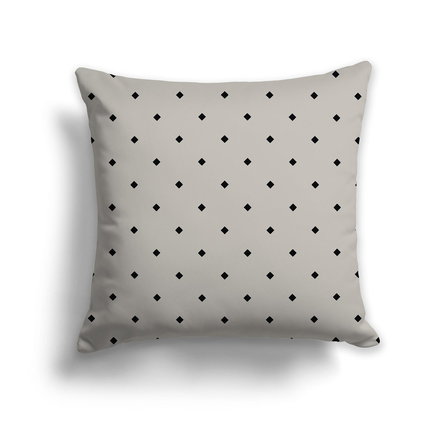 20 inch Taupe Throw Pillow with Large Black Diamond Pattern
