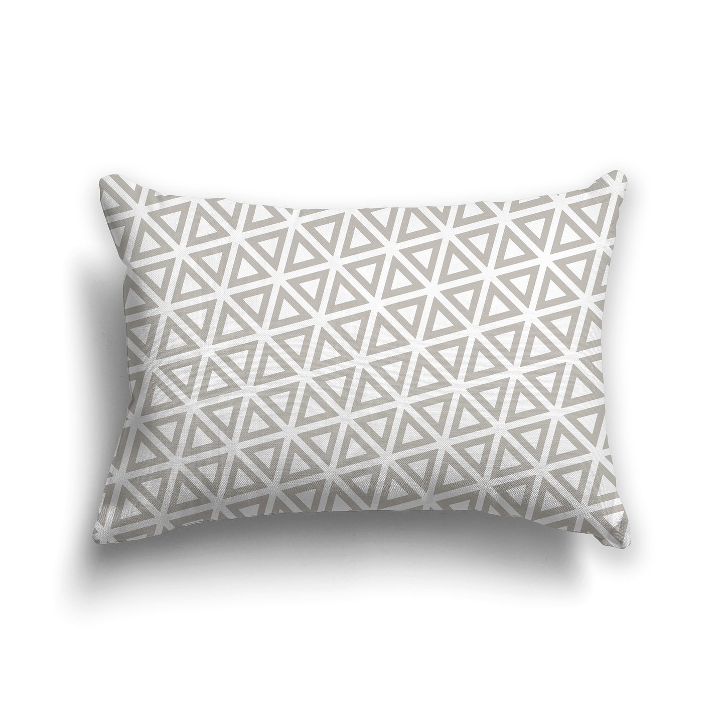 20x14 inch Lumbar Throw Pillow with White and Taupe Triangle Repeat Pattern