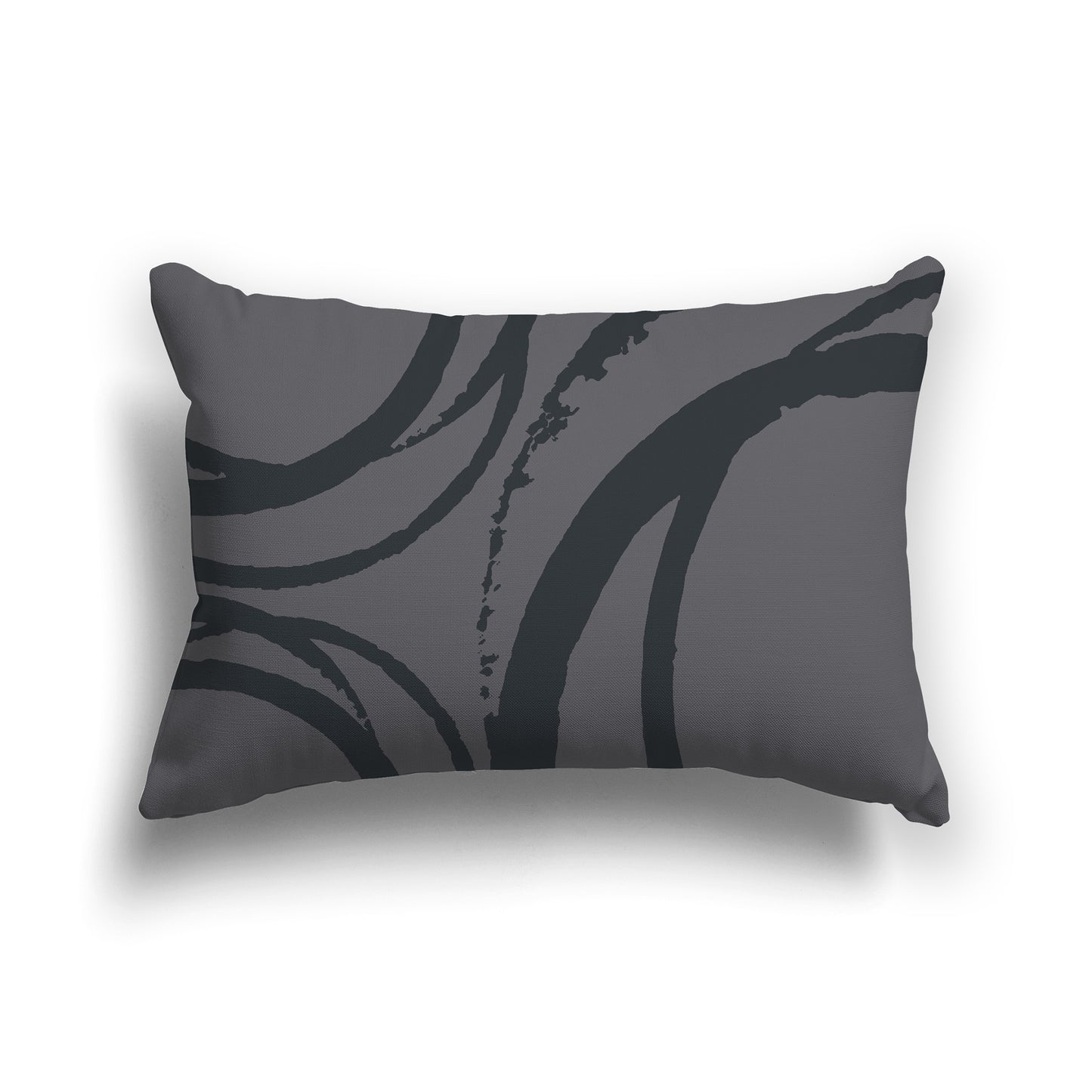 Lumbar Throw Pillow with Dark Grey and Grey Abstract Circles