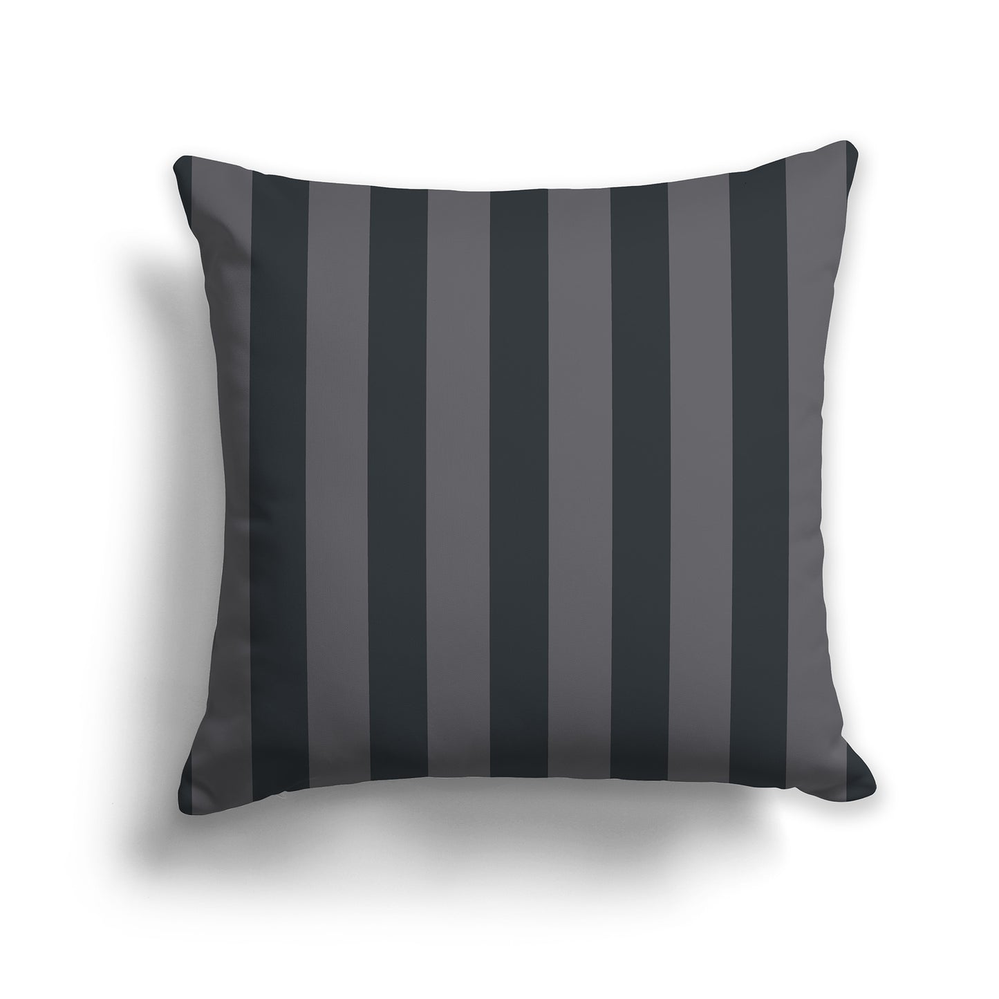 16 inch Throw Pillow with Thick Two-tone Grey Vertical Bars